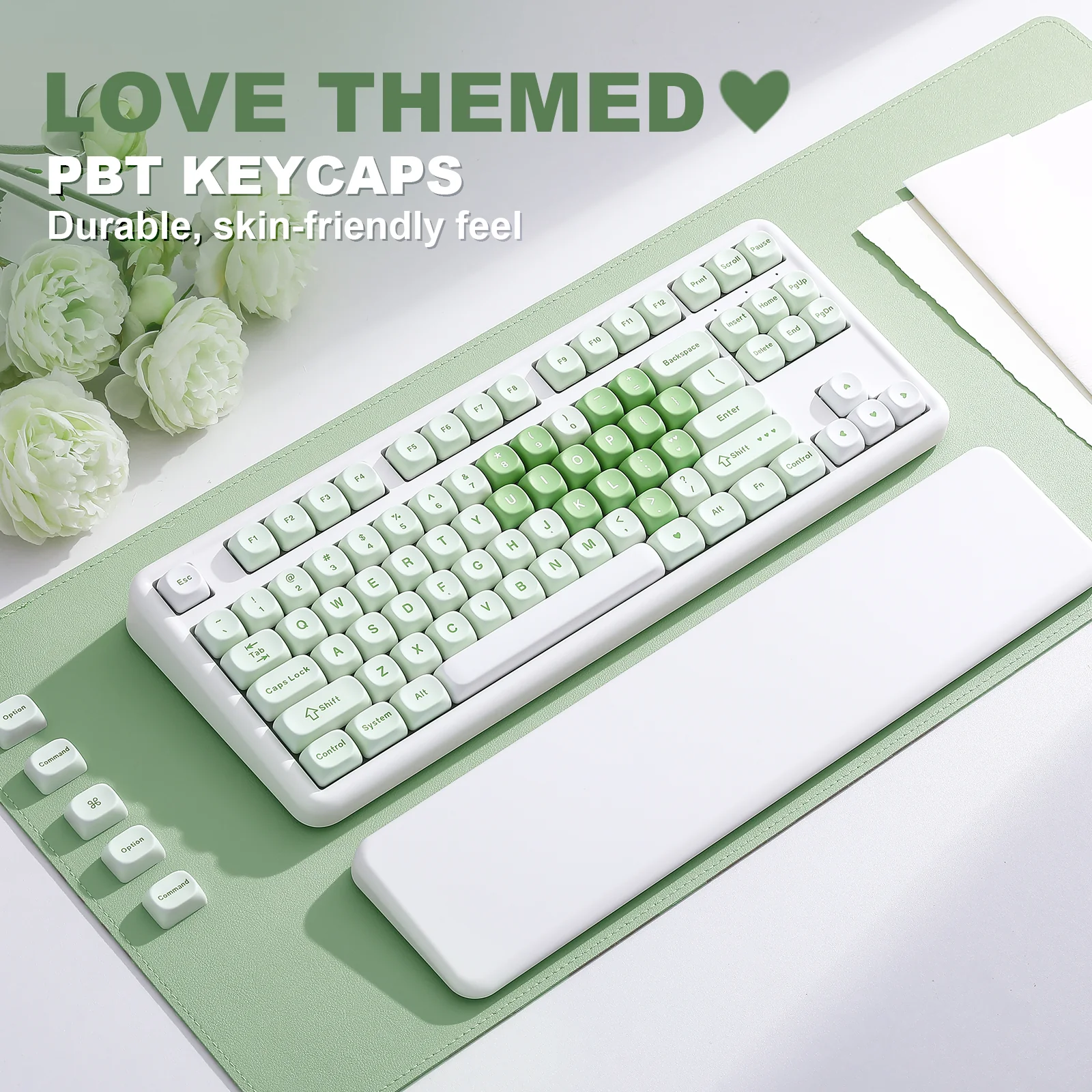 YUNZII B87 Matcha Heart QMK/VIA Custom Mechanical Keyboard - Image 11