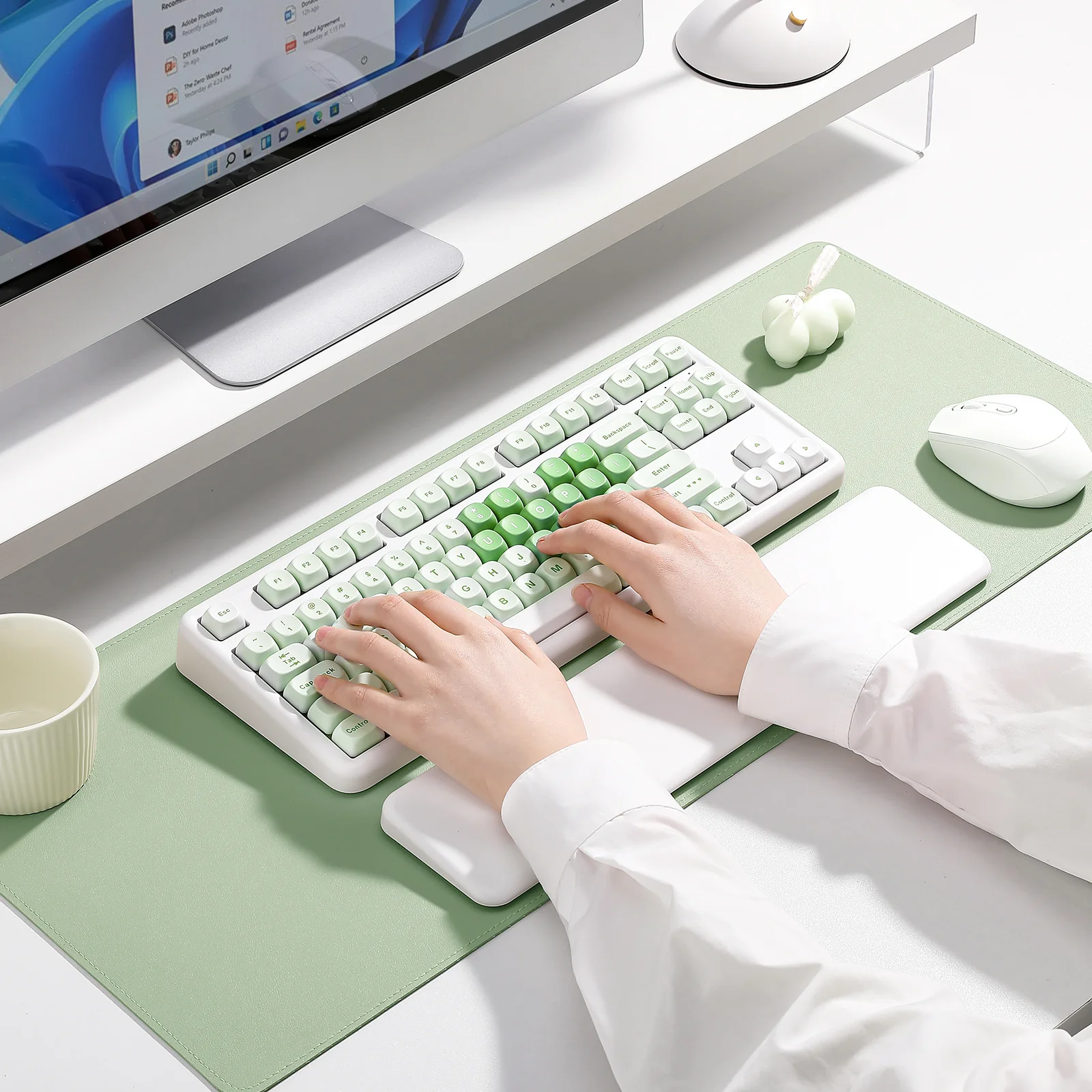 YUNZII B87 Matcha Heart QMK/VIA Custom Mechanical Keyboard - Image 14