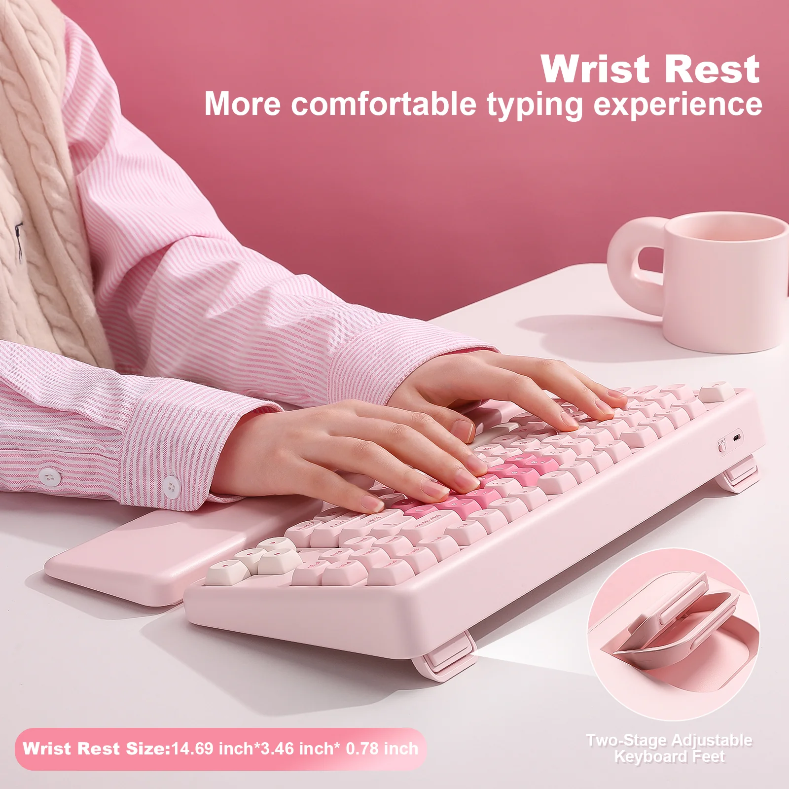 YUNZII B87 Pink QMK/VIA Custom Mechanical Keyboard - Image 12