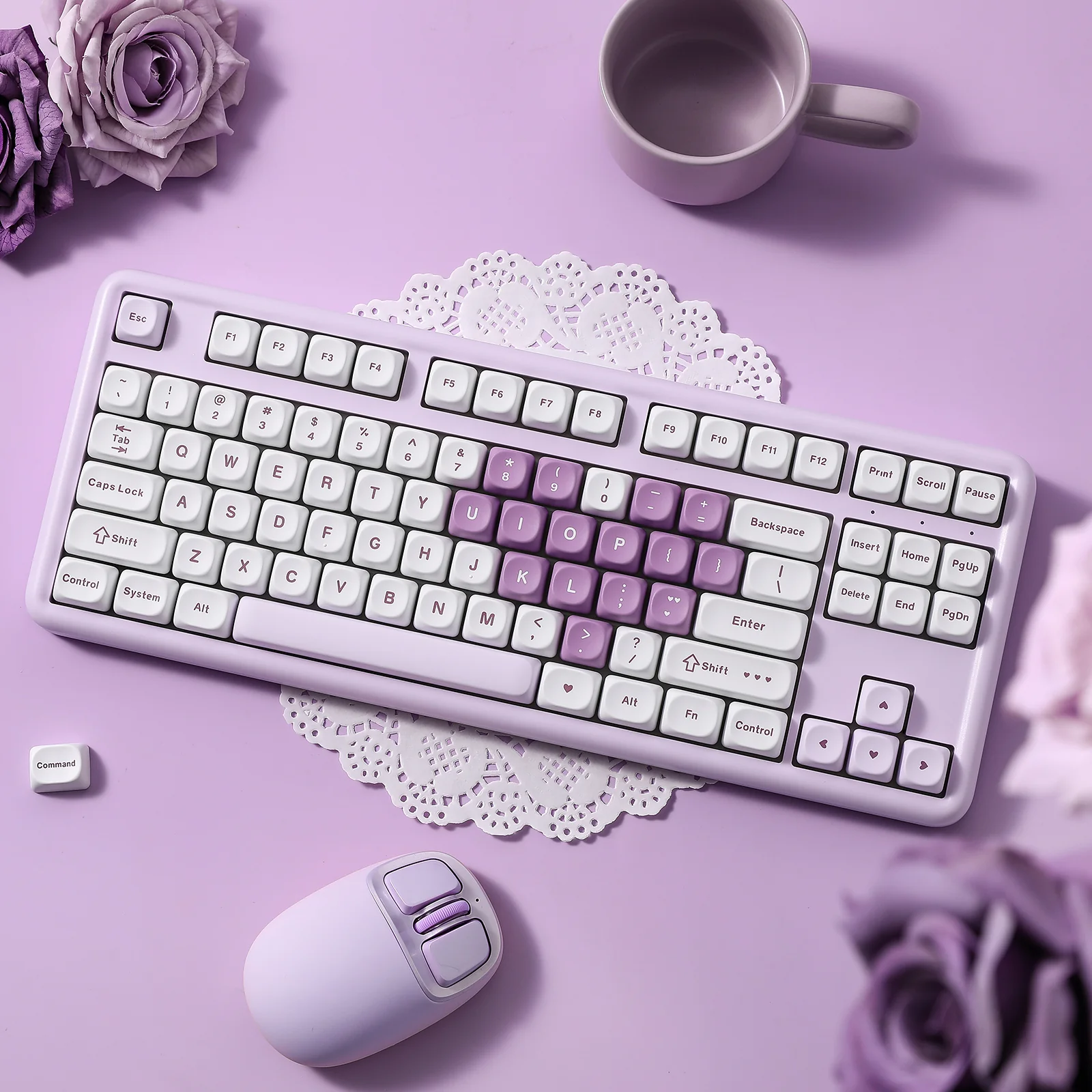 YUNZII B87 Purple Heart QMK/VIA Custom Mechanical Keyboard - Image 13