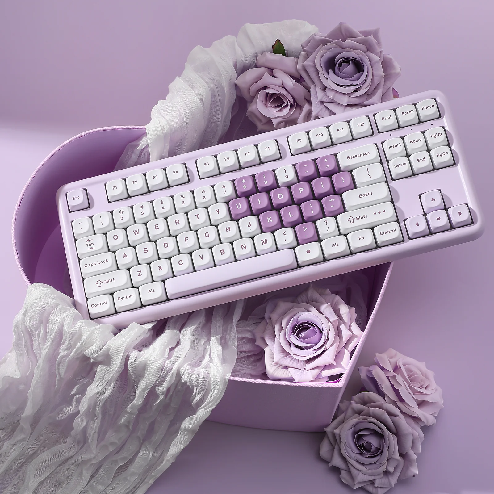 YUNZII B87 Purple Heart QMK/VIA Custom Mechanical Keyboard - Image 15