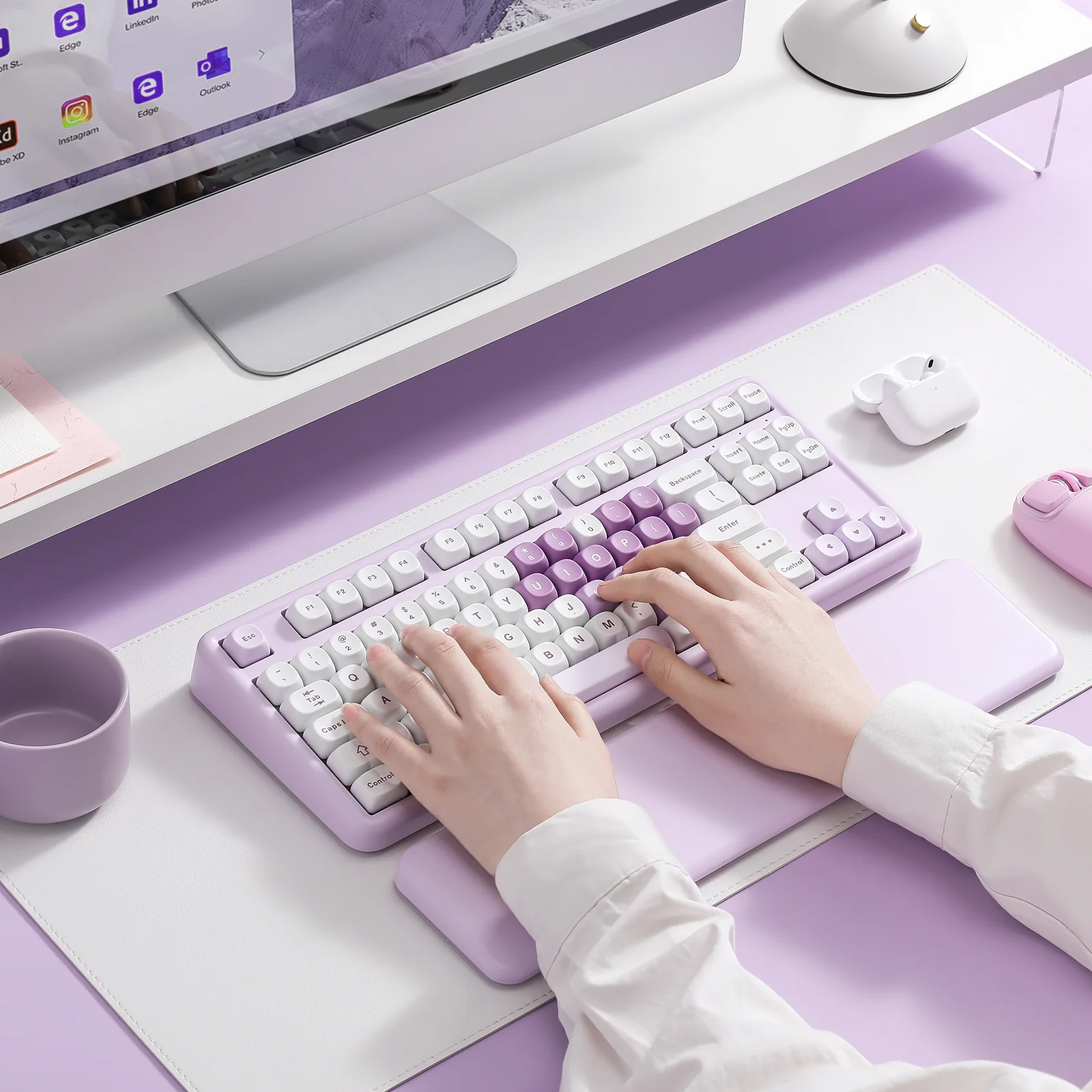 YUNZII B87 Purple Heart QMK/VIA Custom Mechanical Keyboard - Image 16
