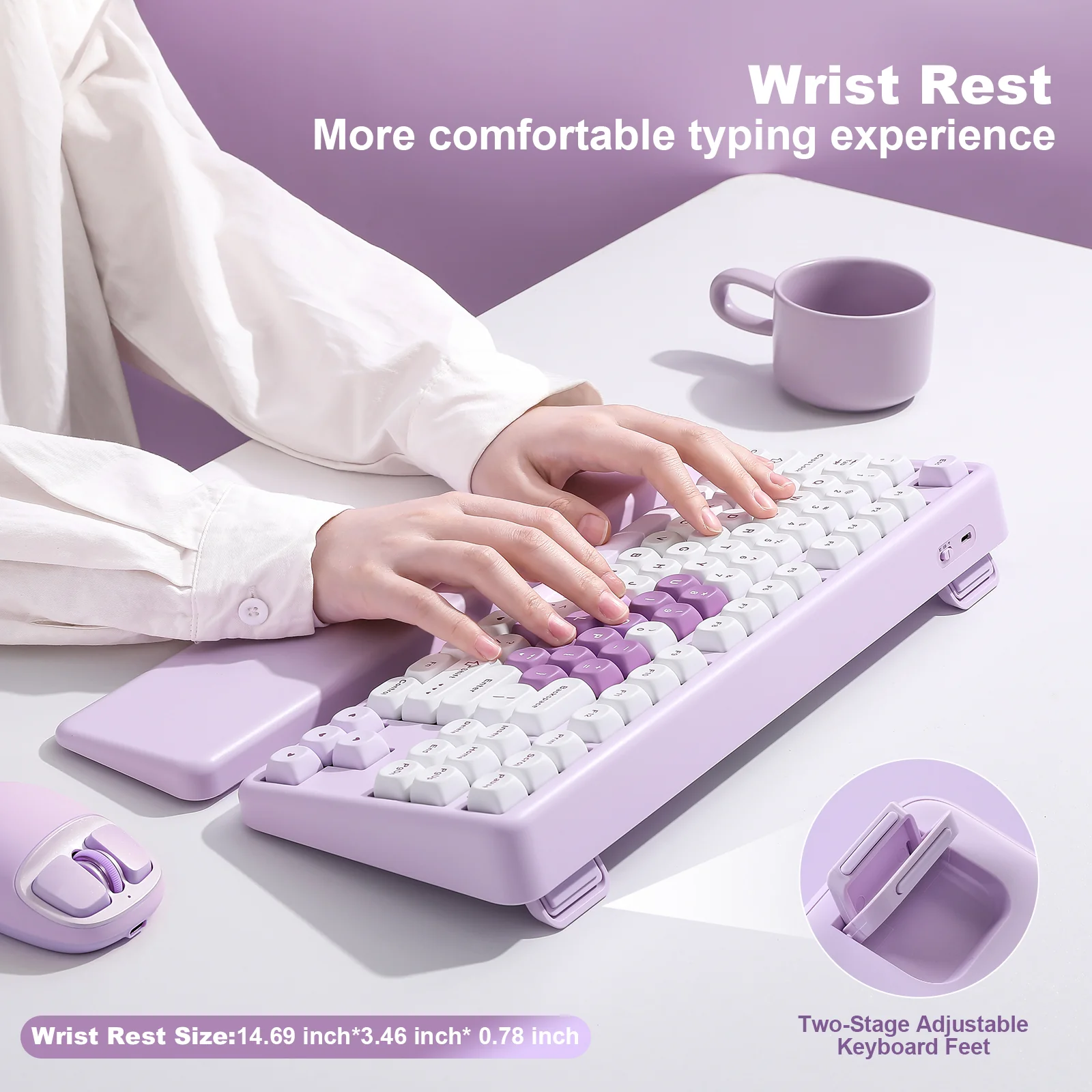 YUNZII B87 Purple Heart QMK/VIA Custom Mechanical Keyboard - Image 9