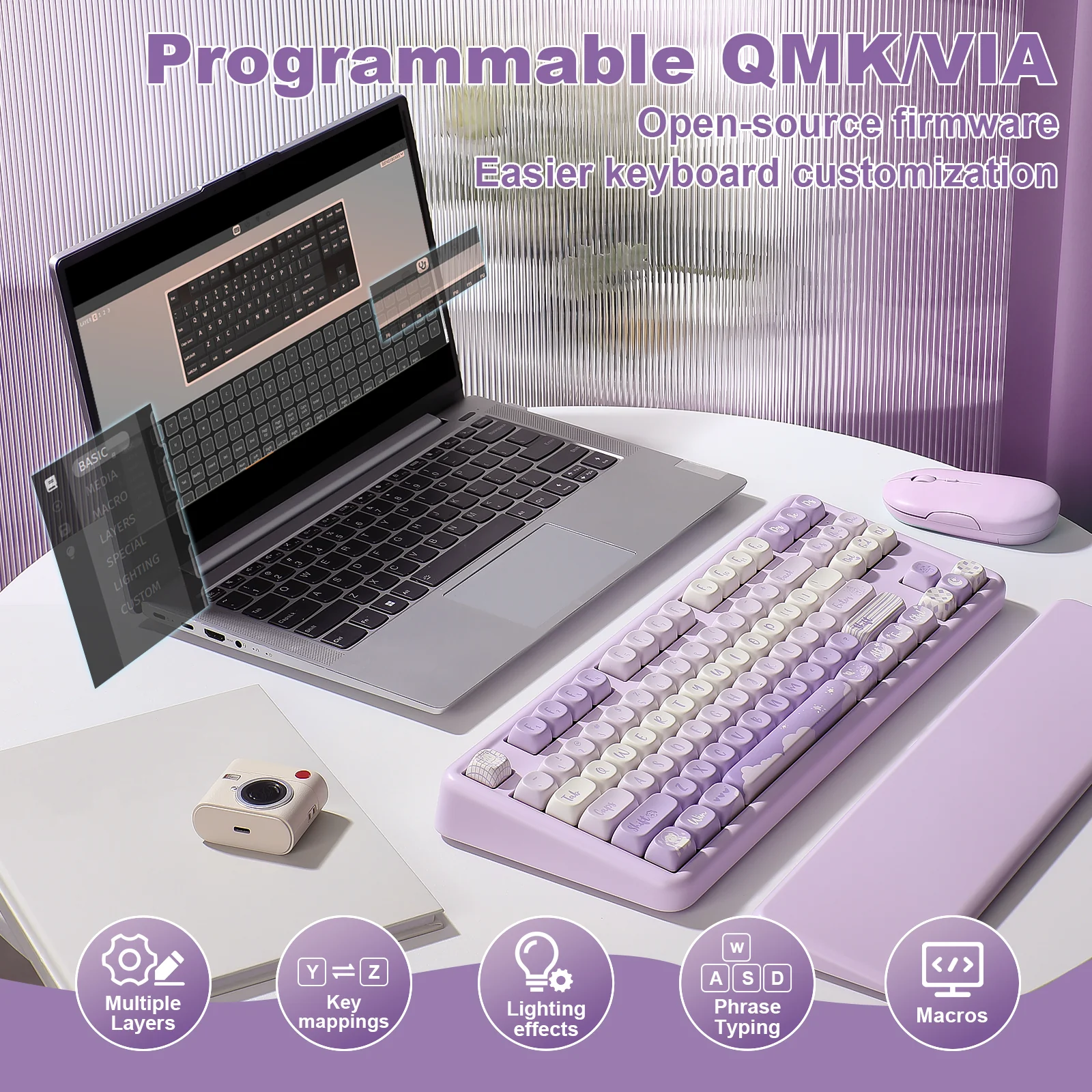 YUNZII B87 QMK/VIA Custom Mechanical Keyboard - Image 8