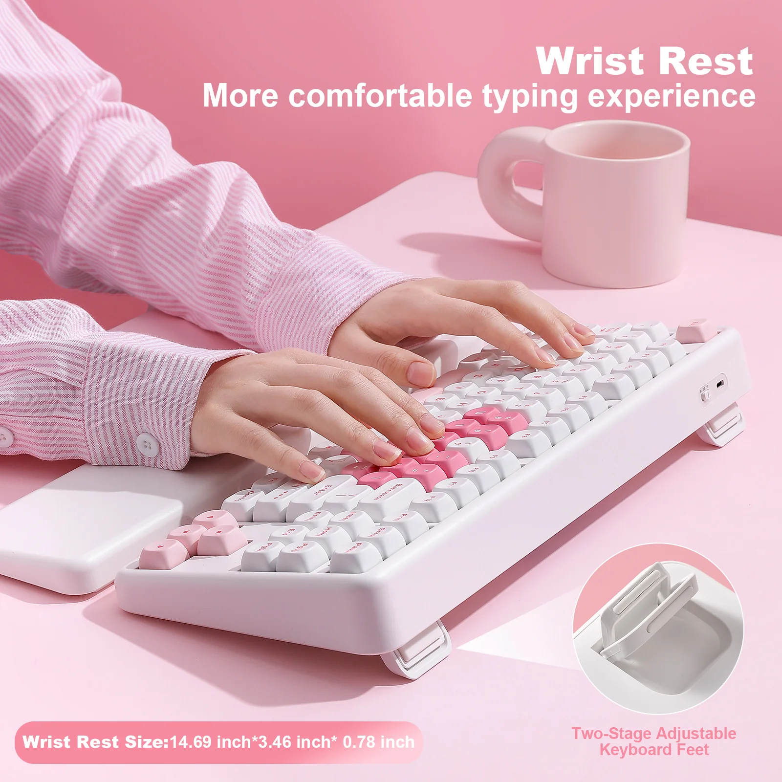 YUNZII B87 White Heart QMK/VIA Custom Mechanical Keyboard - Image 12