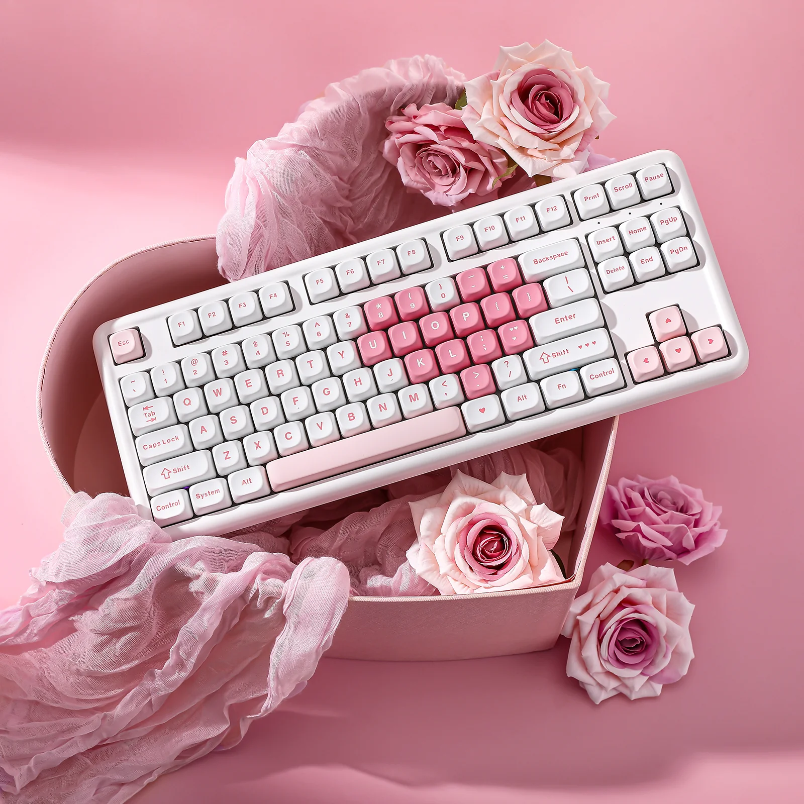 YUNZII B87 White Heart QMK/VIA Custom Mechanical Keyboard - Image 13