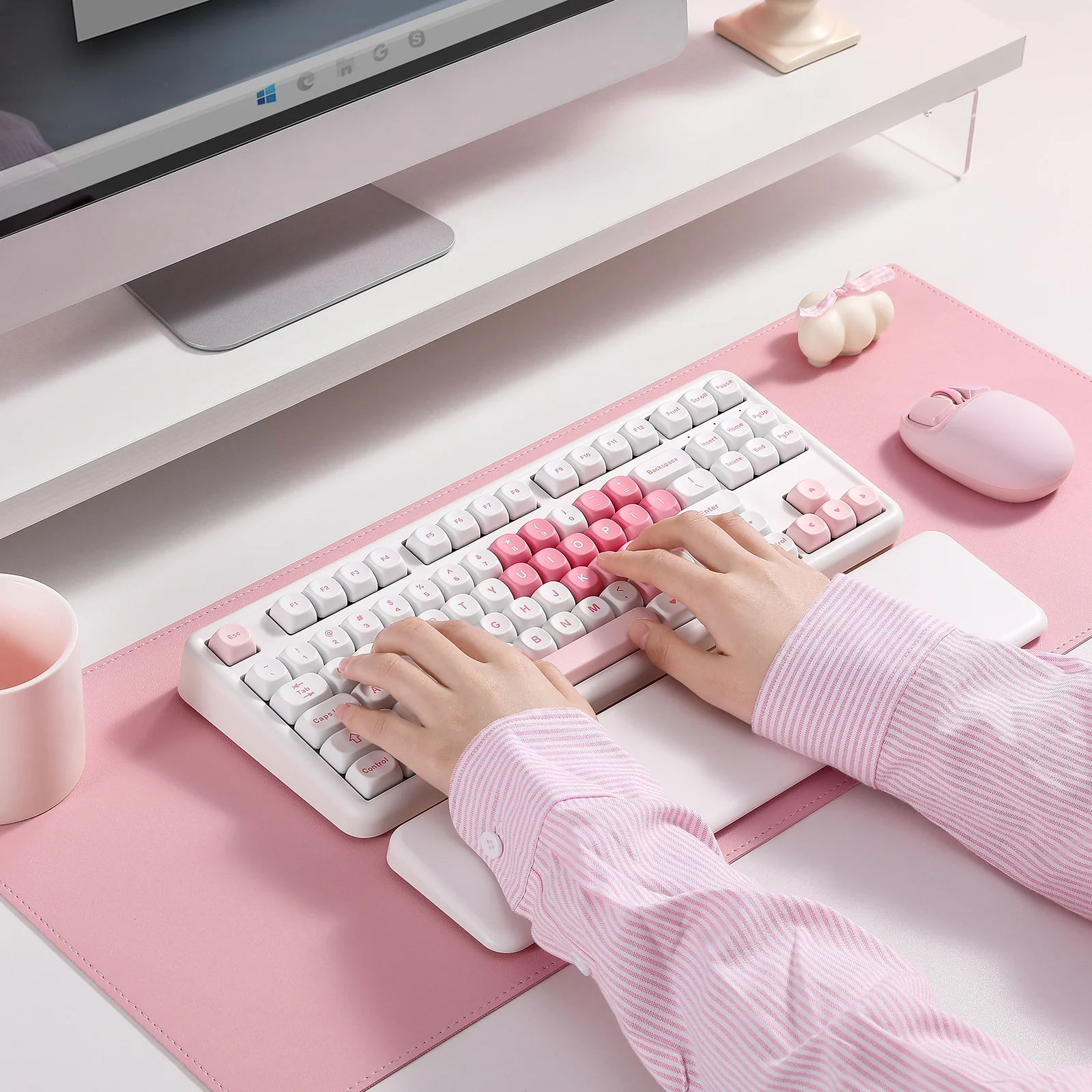 YUNZII B87 White Heart QMK/VIA Custom Mechanical Keyboard - Image 14