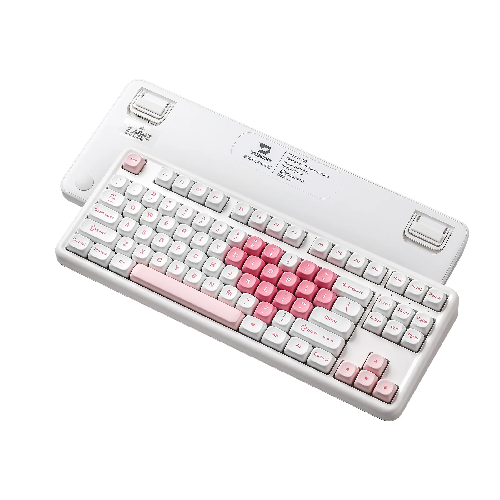 YUNZII B87 White Heart QMK/VIA Custom Mechanical Keyboard - Image 18