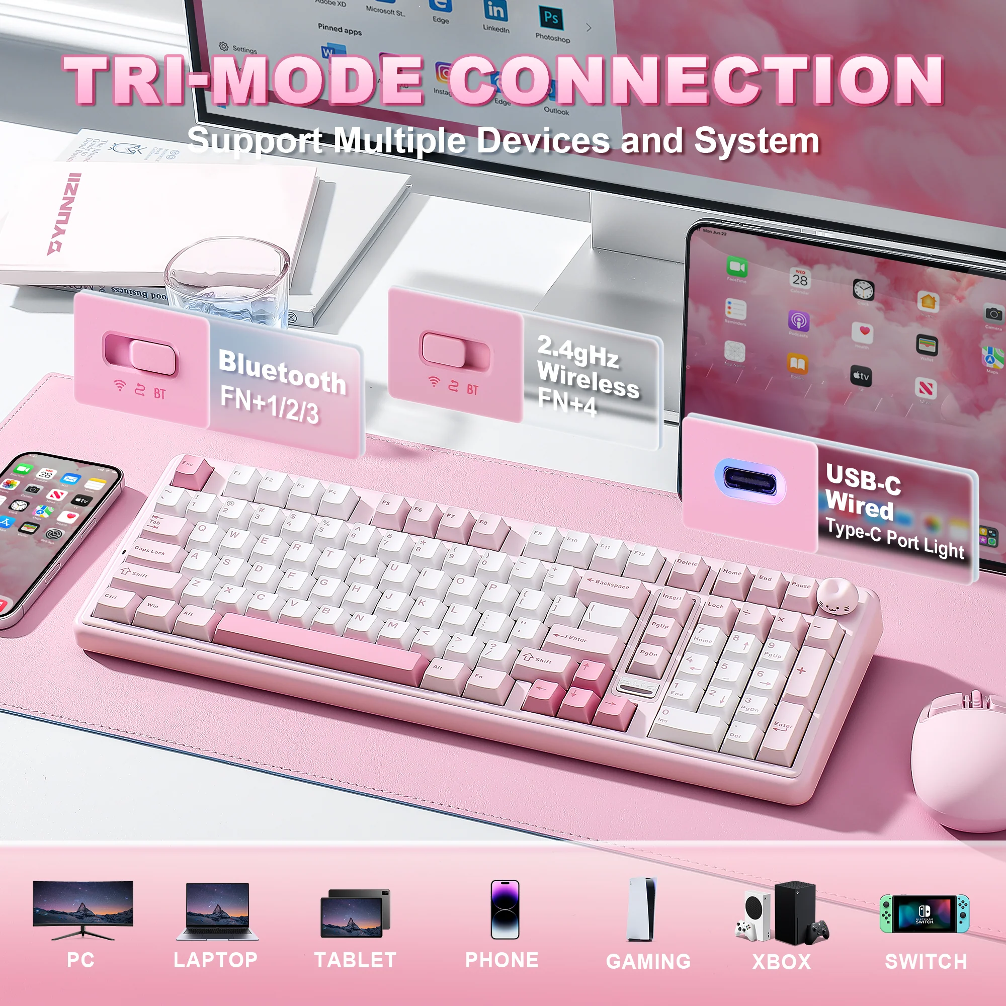 PRE-ORDER YUNZII B98 PRO QMK/VIA Wireless Mechanical Keyboard - Image 3