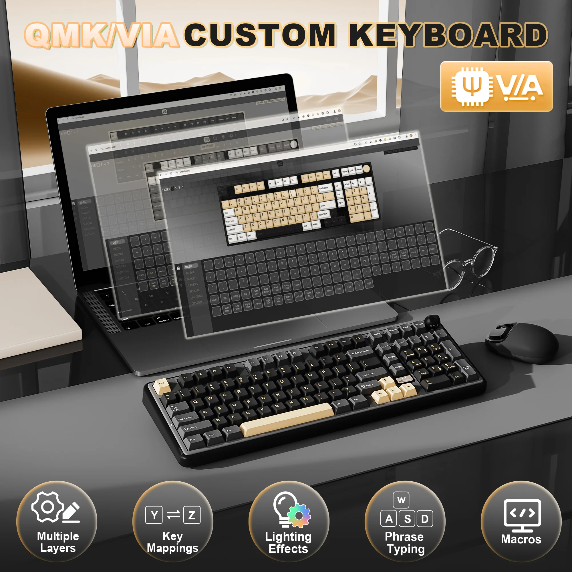 PRE-ORDER YUNZII B98 PRO QMK/VIA Wireless Mechanical Keyboard - Image 8
