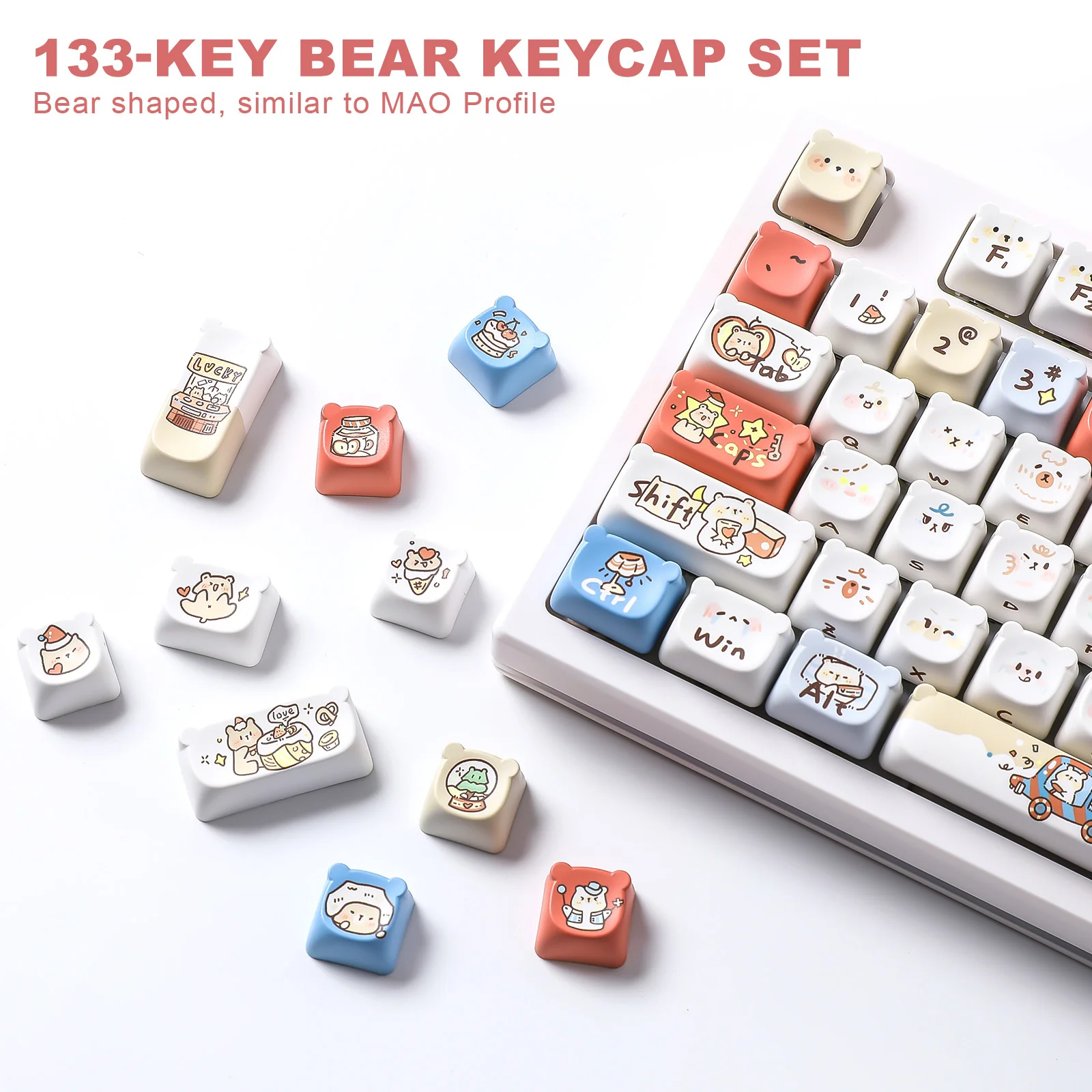YUNZII Baby Bear MAO Bear Profile Keycap Set - Image 3