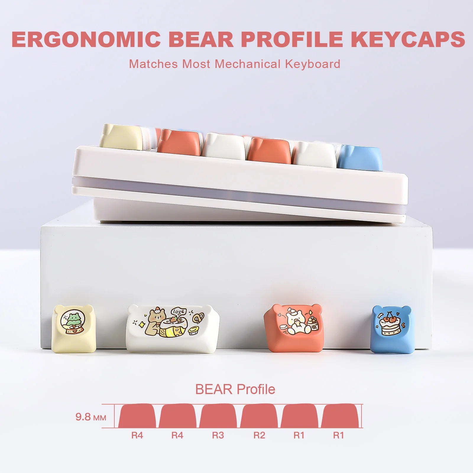YUNZII Baby Bear MAO Bear Profile Keycap Set - Image 5