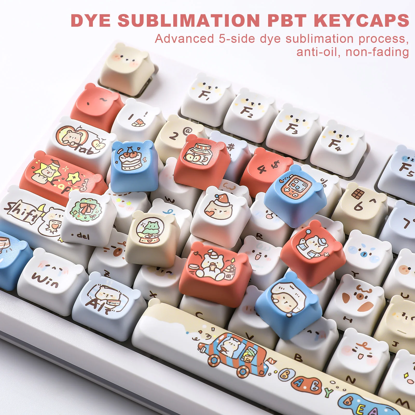 YUNZII Baby Bear MAO Bear Profile Keycap Set - Image 6