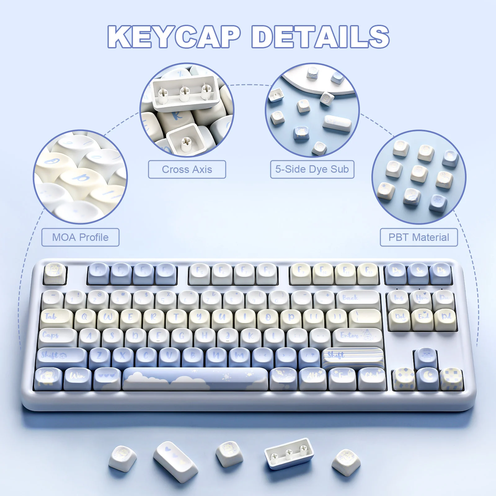 YUNZII Bear MOA Profile Keycap Set - Image 3
