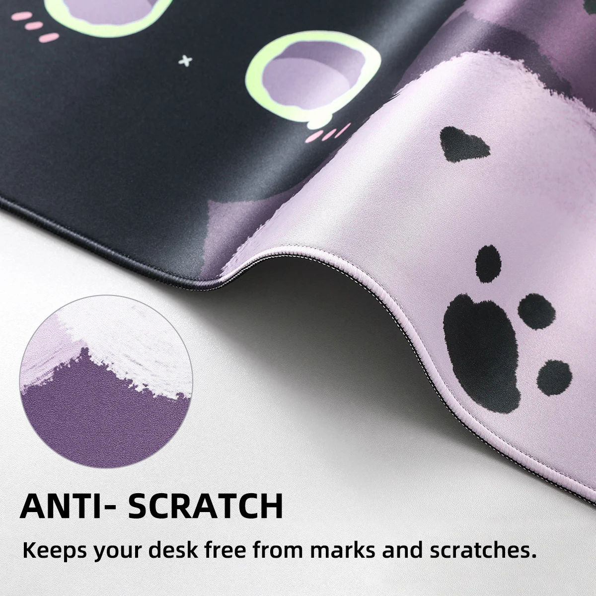 YUNZII Black Cat Mouse Mat Desk Pad - Image 3