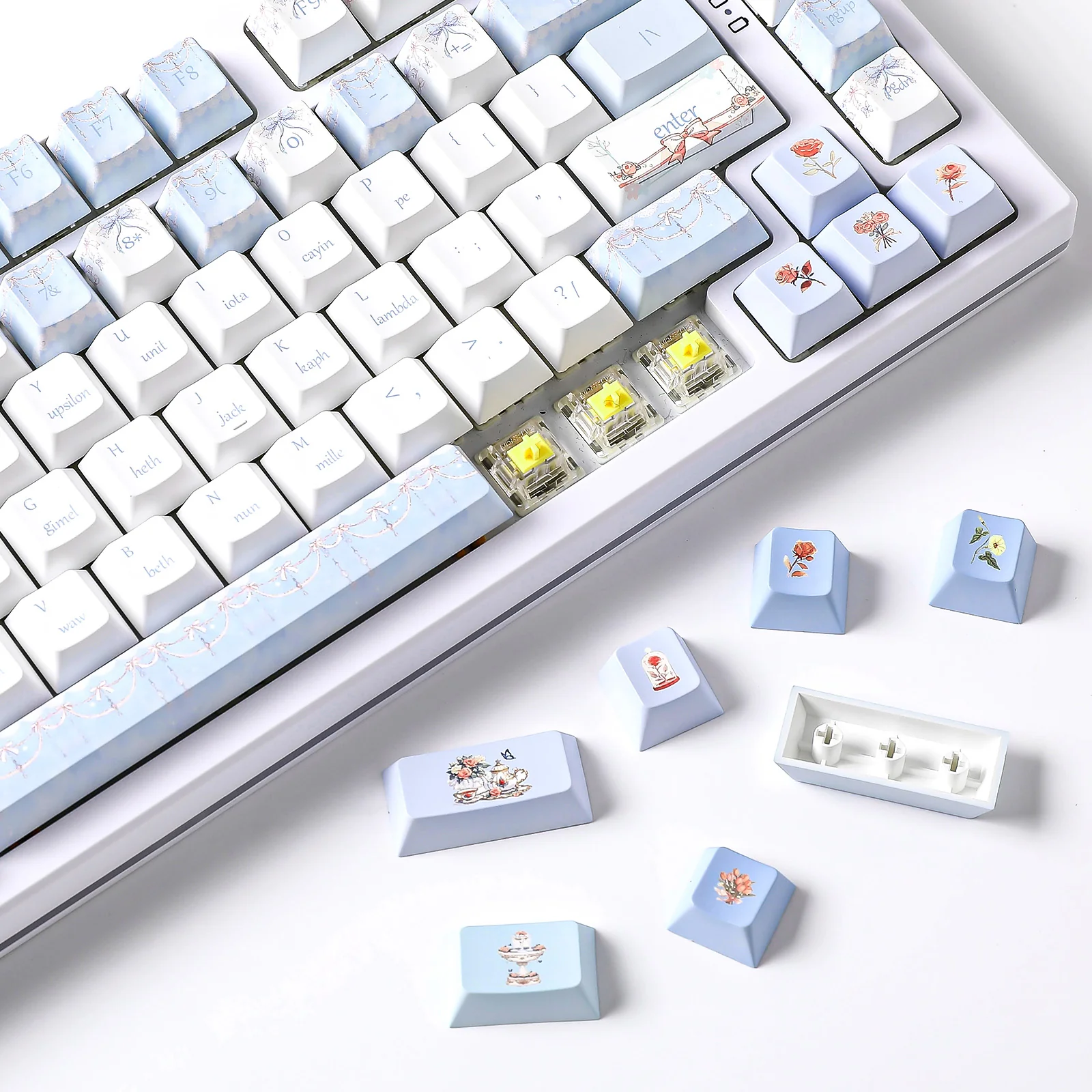 YUNZII Blue Butterfly Cherry Profile Keycap Set - Image 7