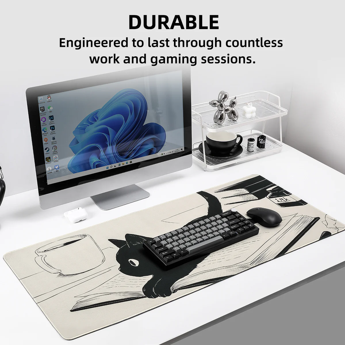 YUNZII Book Cat Mouse Pad Desk Mat - Image 7