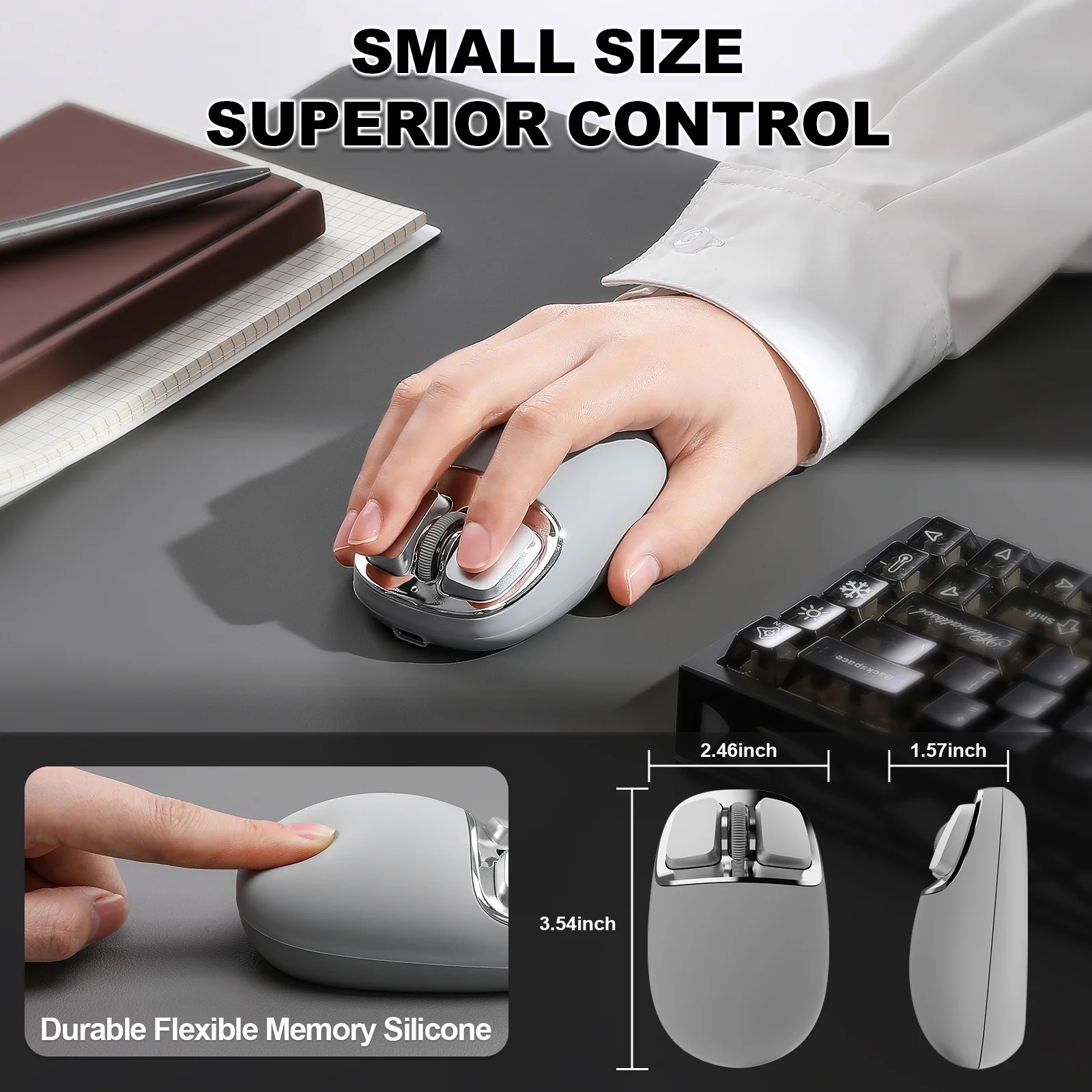 YUNZII C1 Silicone Tri-Mode Wireless Custom Mouse - Image 9