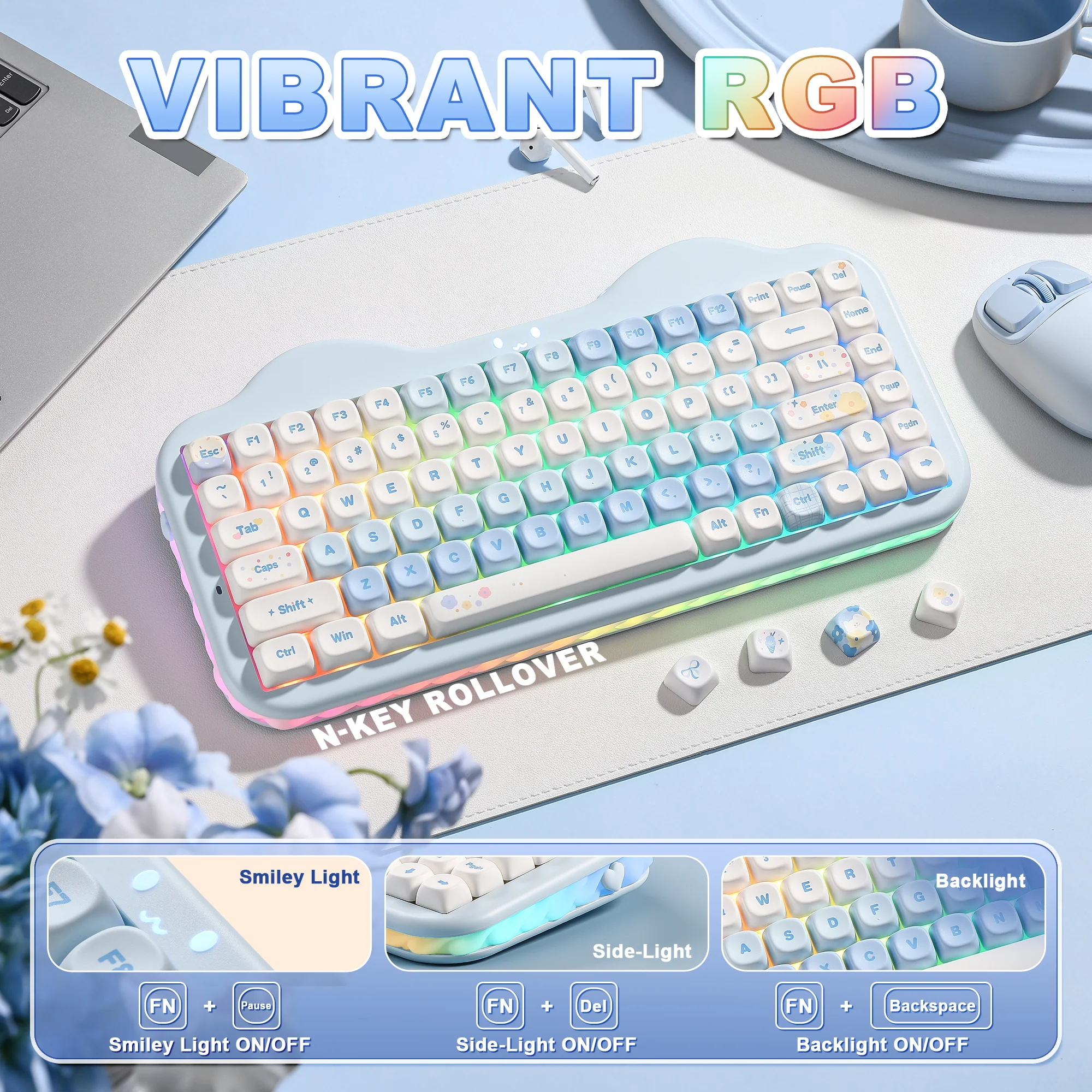 YUNZII C75 Cake Meow Wireless Mechanical Keyboard - Image 11