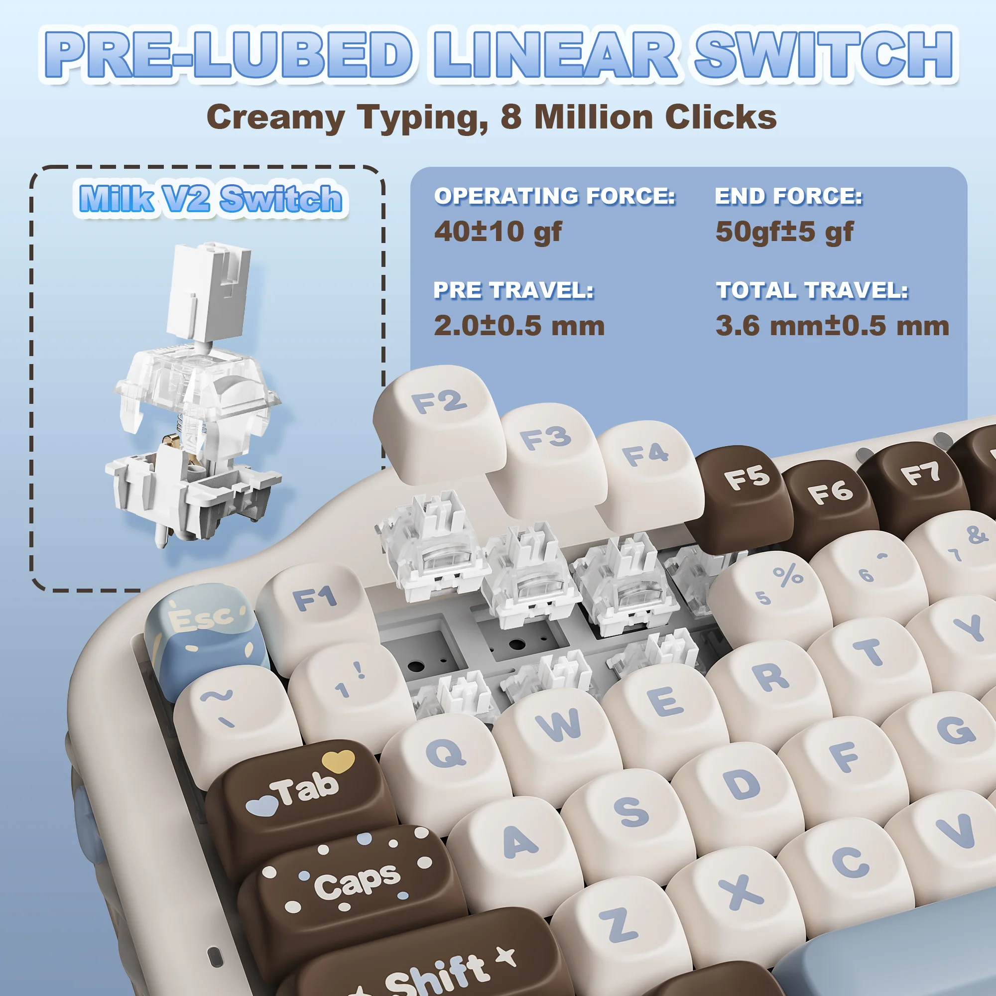 YUNZII C75 Cake Meow Wireless Mechanical Keyboard - Image 8