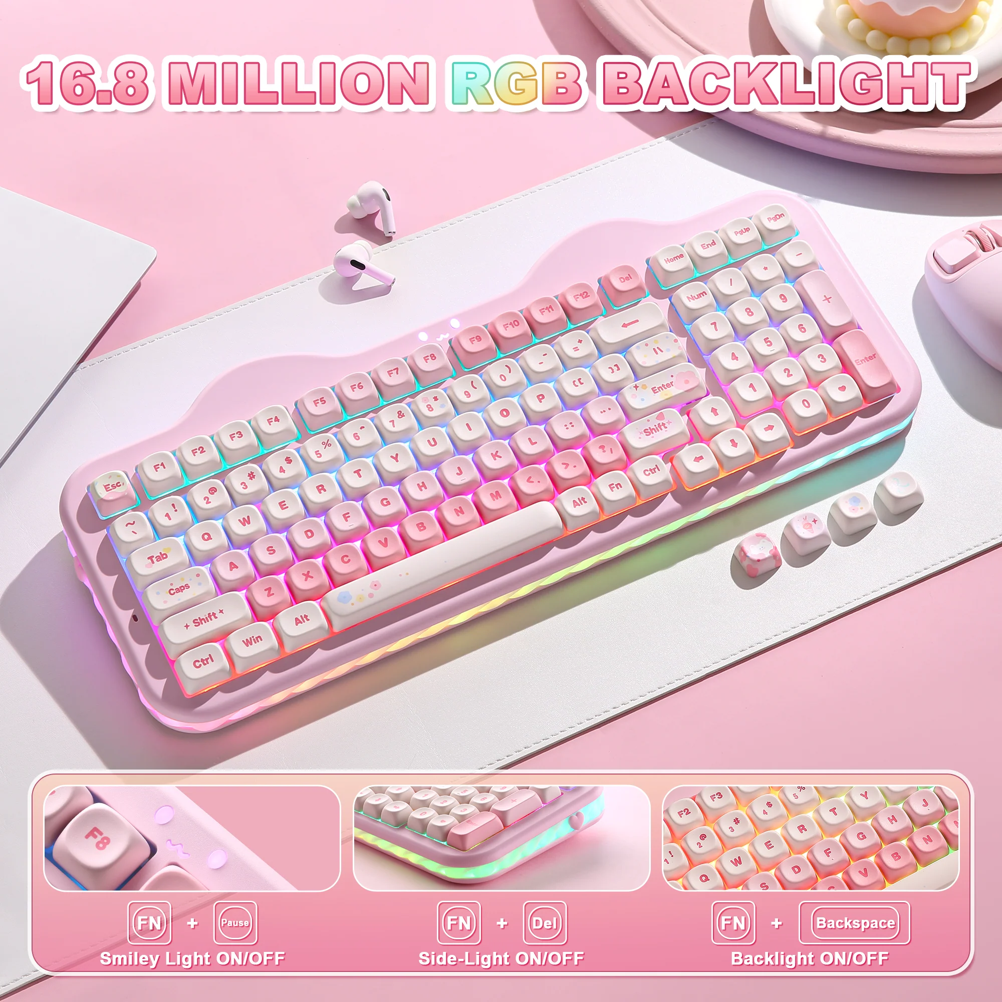 YUNZII C98 Cake Meow Wireless Mechanical Keyboard - Image 4