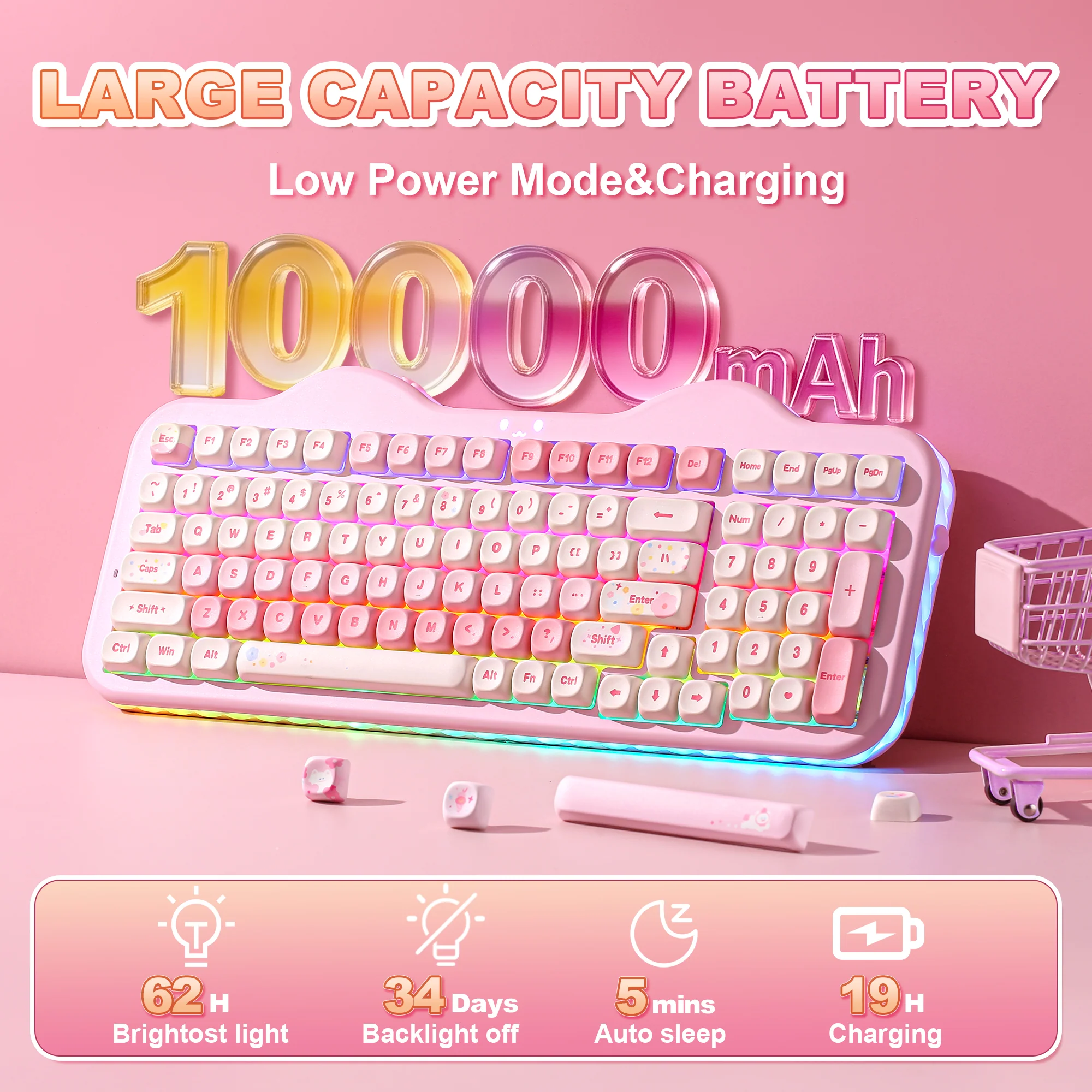 YUNZII C98 Cake Meow Wireless Mechanical Keyboard - Image 5