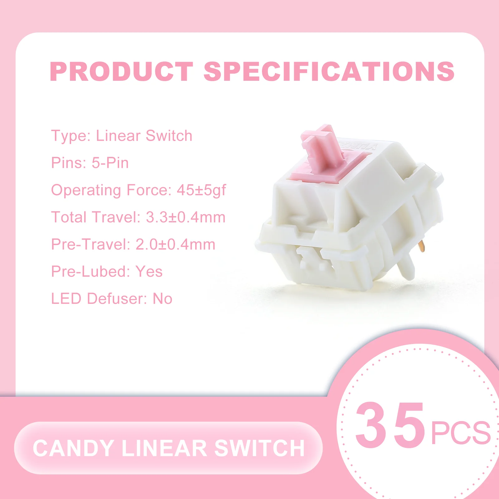 YUNZII Candy Linear 5-Pin Mechanical Switch - Image 2