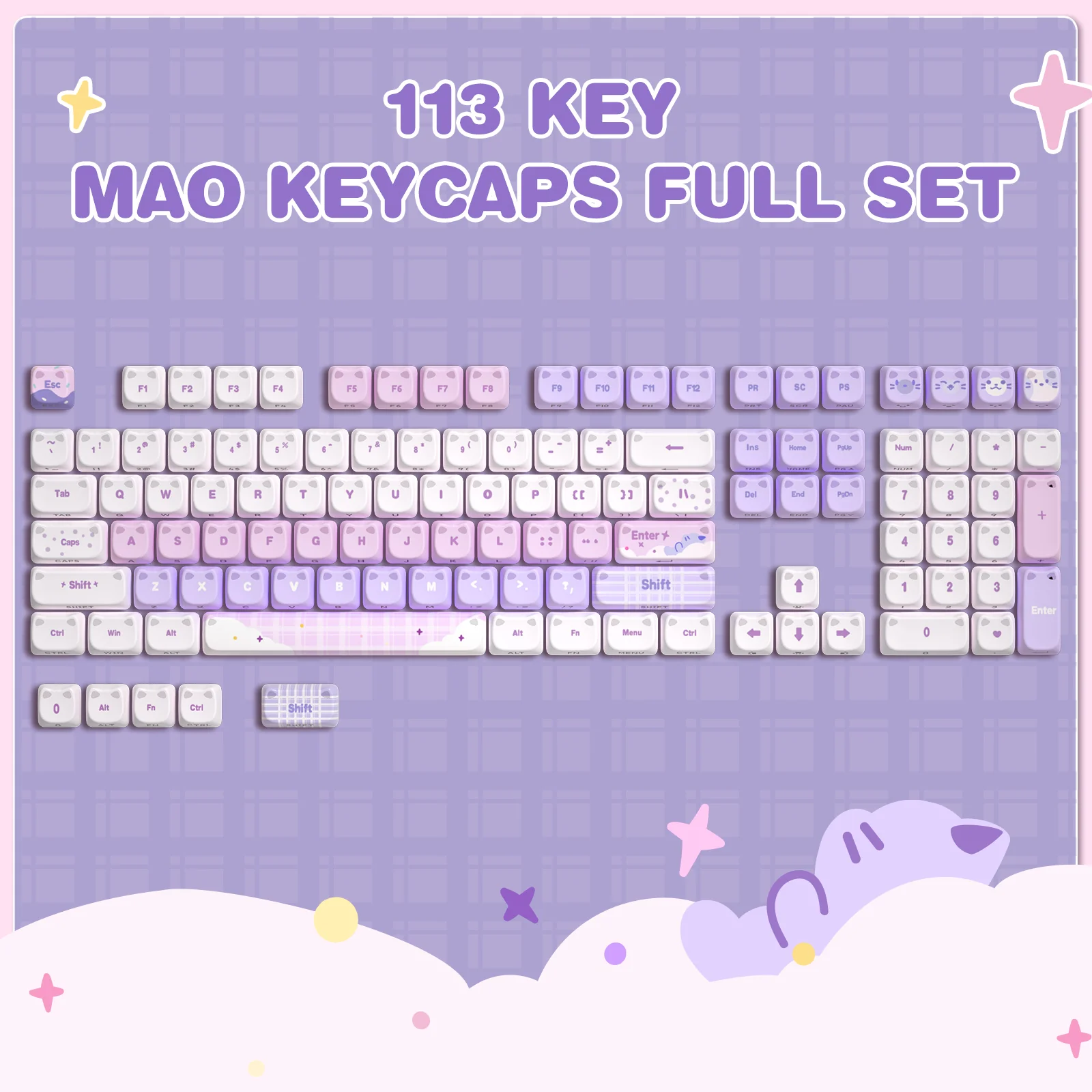 YUNZII Cat MAO Profile Keycap Set - Image 17