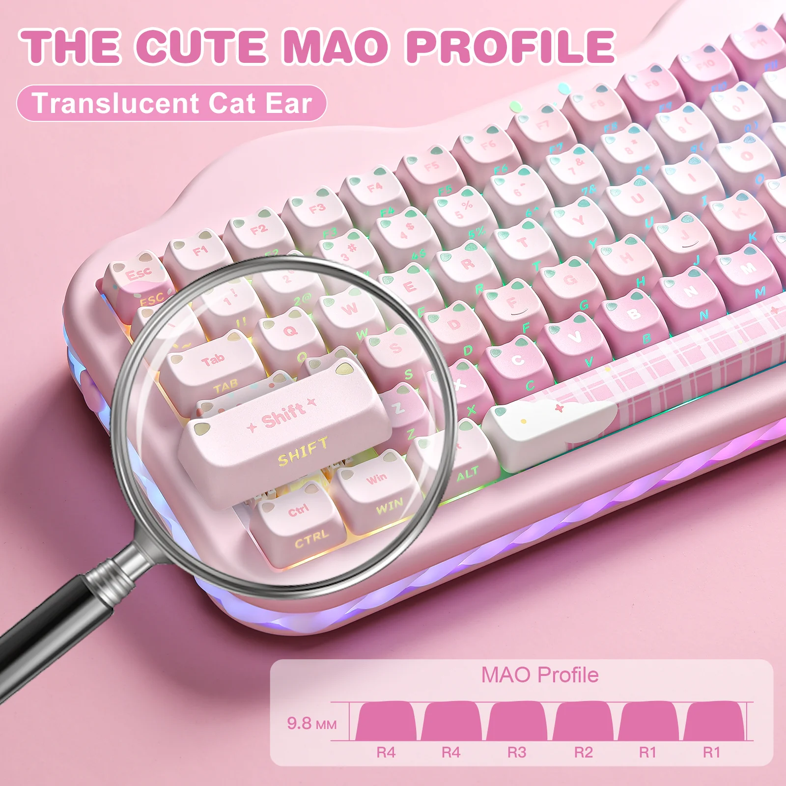 YUNZII Cat MAO Profile Keycap Set - Image 4