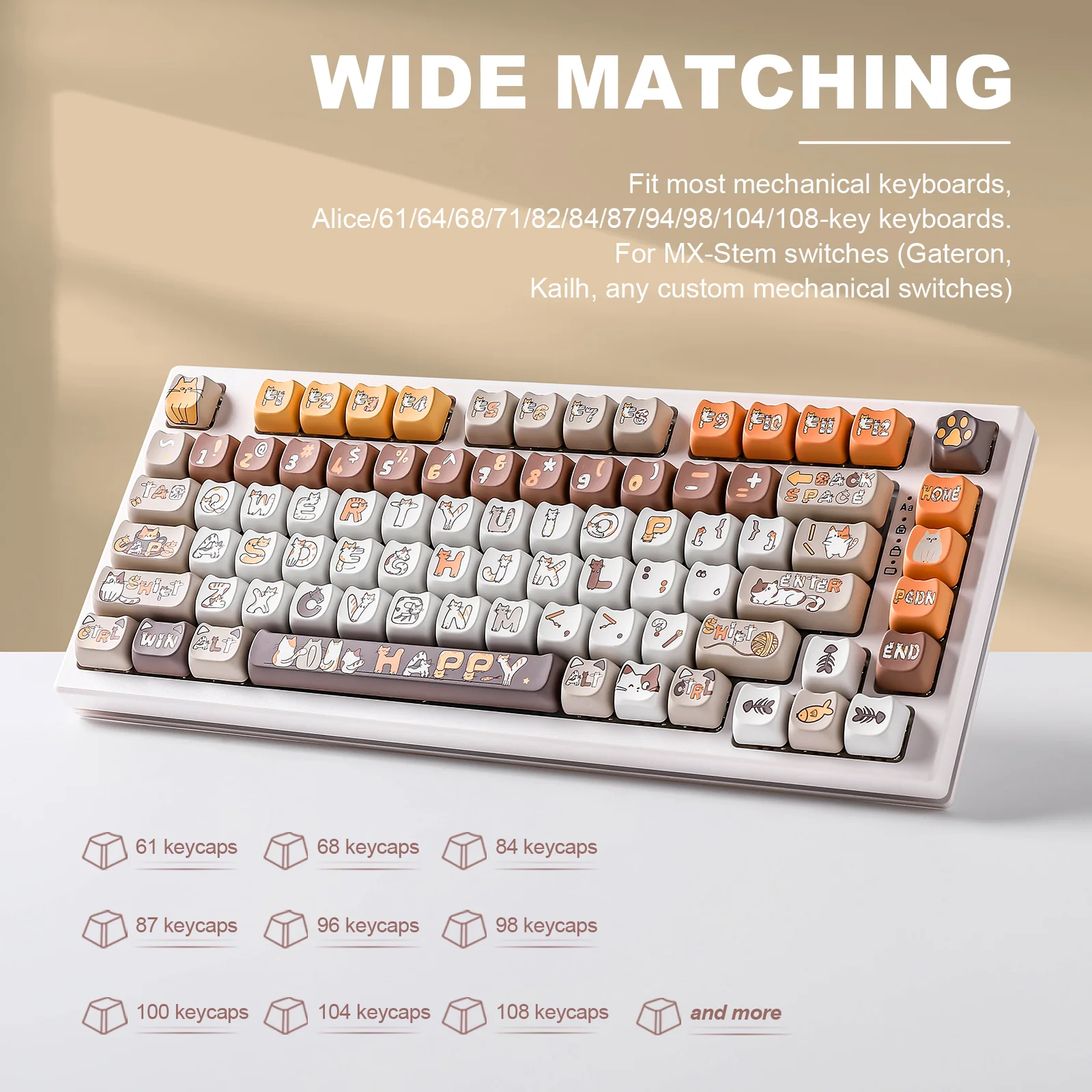 YUNZII Cats MAO Profile Keycap Set - Image 4