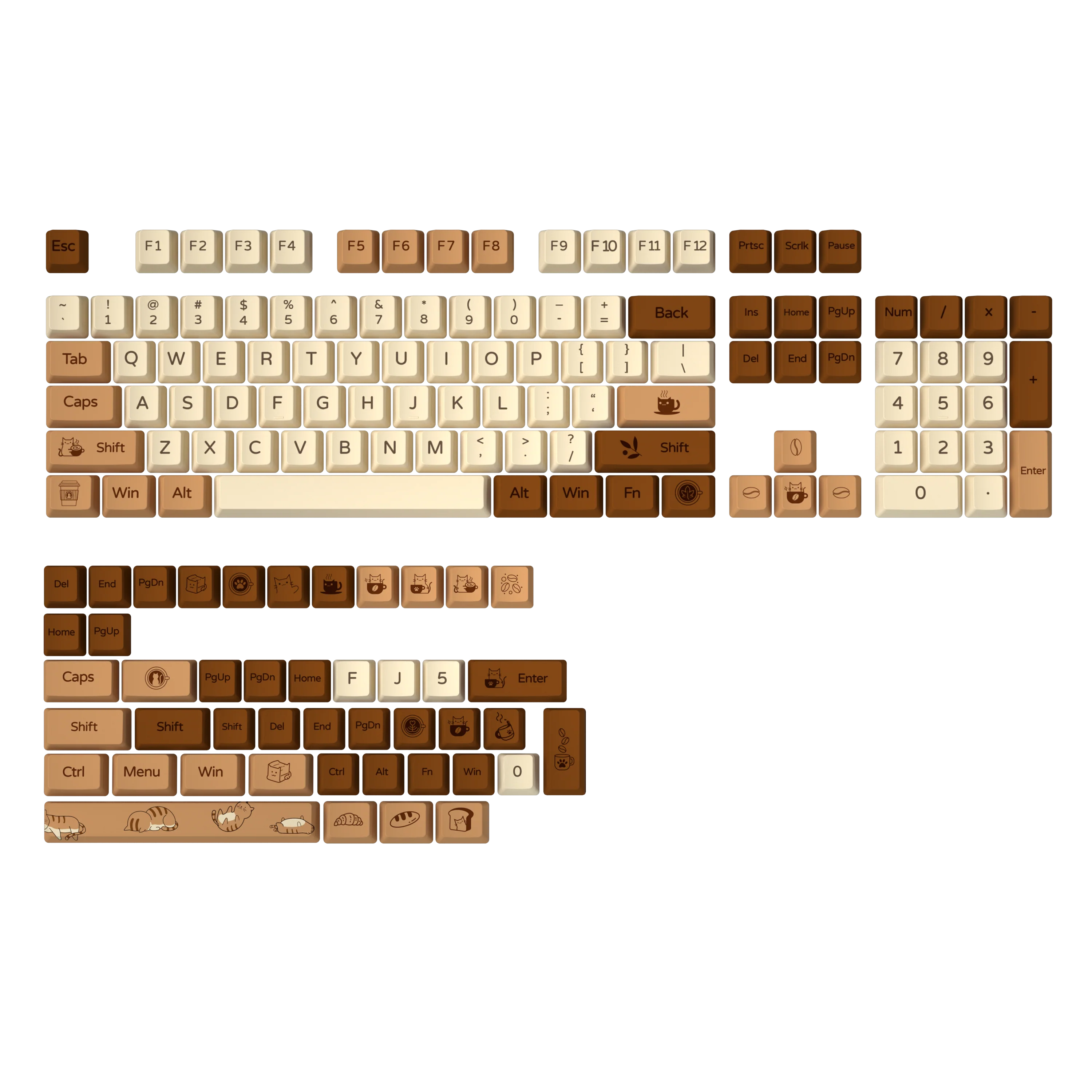YUNZII Coffee Cat Keycap Set - Image 3