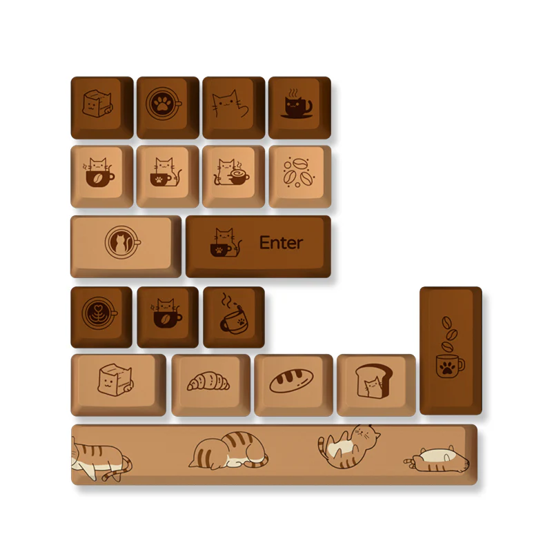 YUNZII Coffee Cat Keycap Set - Image 4