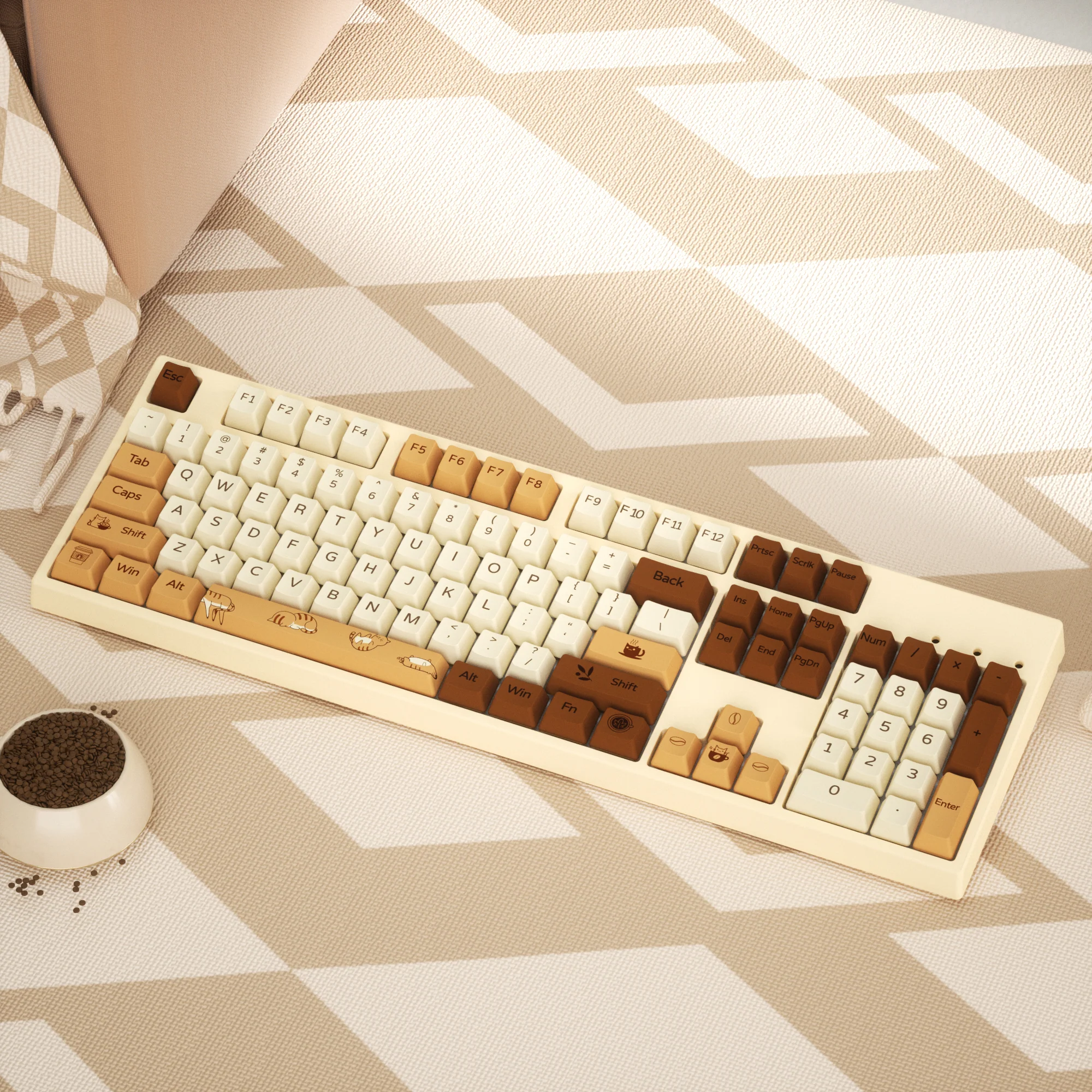 YUNZII Coffee Cat Keycap Set - Image 7