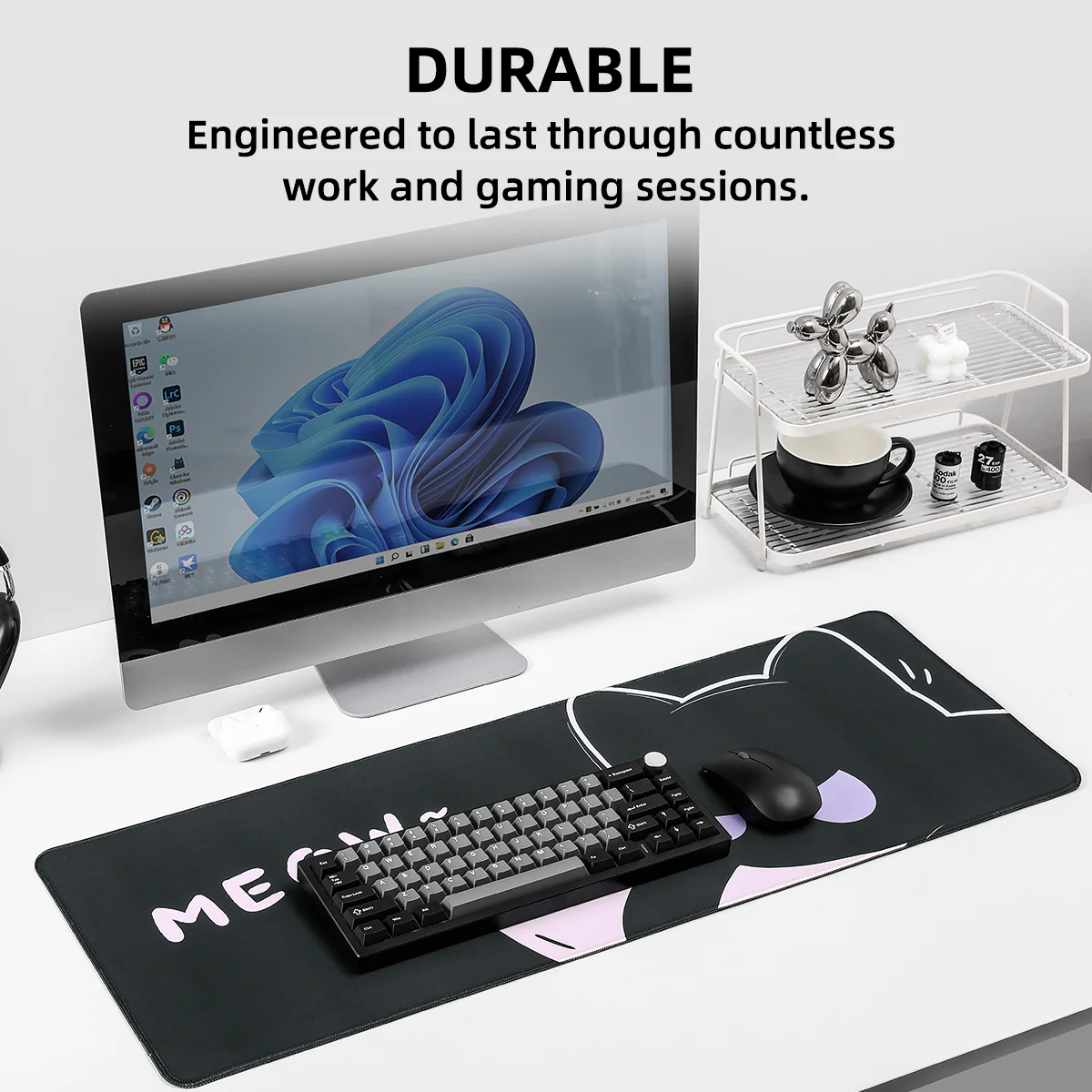 YUNZII Cool Cat Mouse Mat Desk Pad - Image 7
