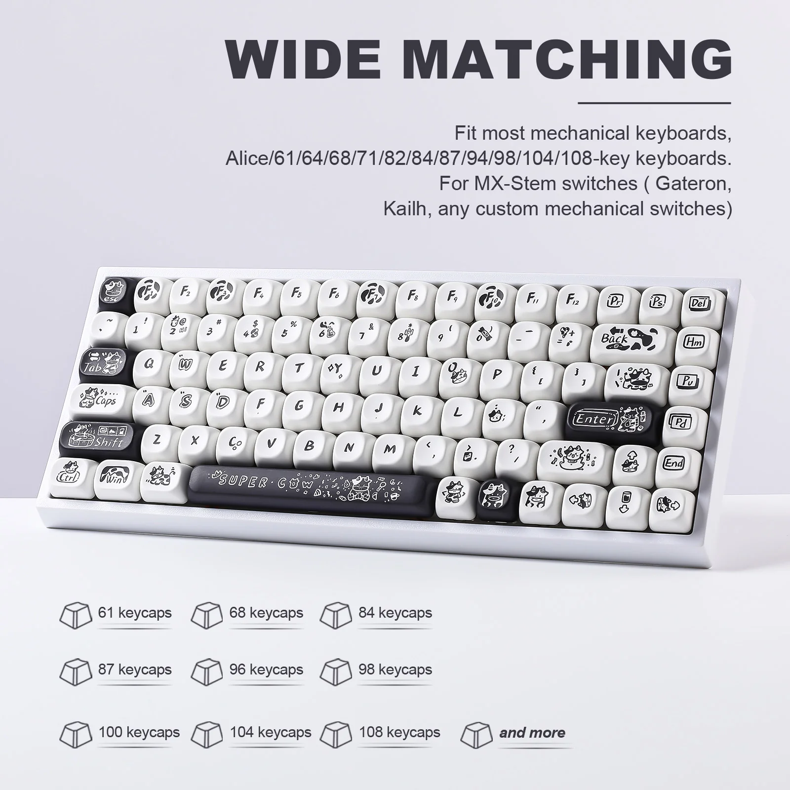YUNZII Cow MOA Profile Keycap Set - Image 4