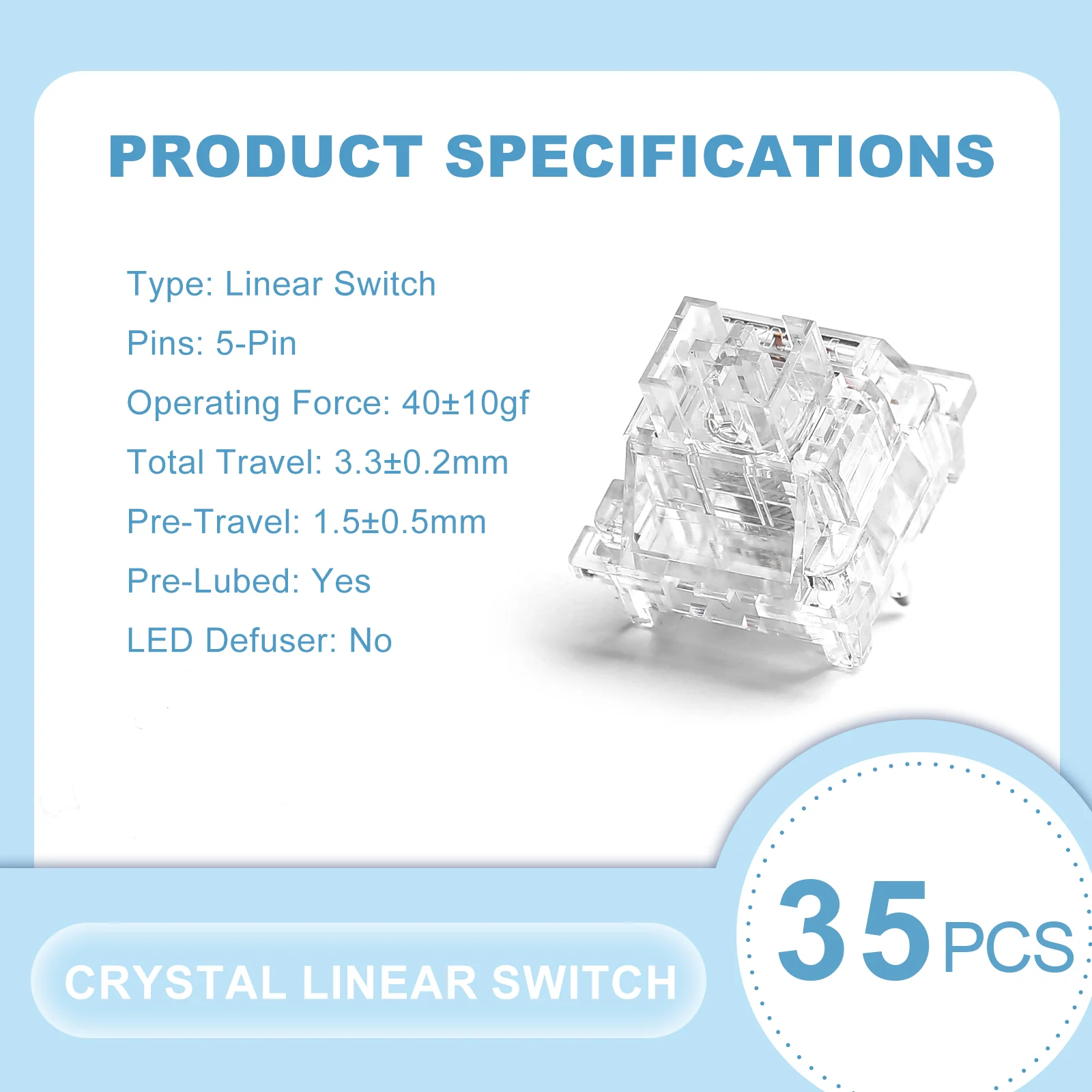 YUNZII Crystal Linear Mechanical Switch - Image 2