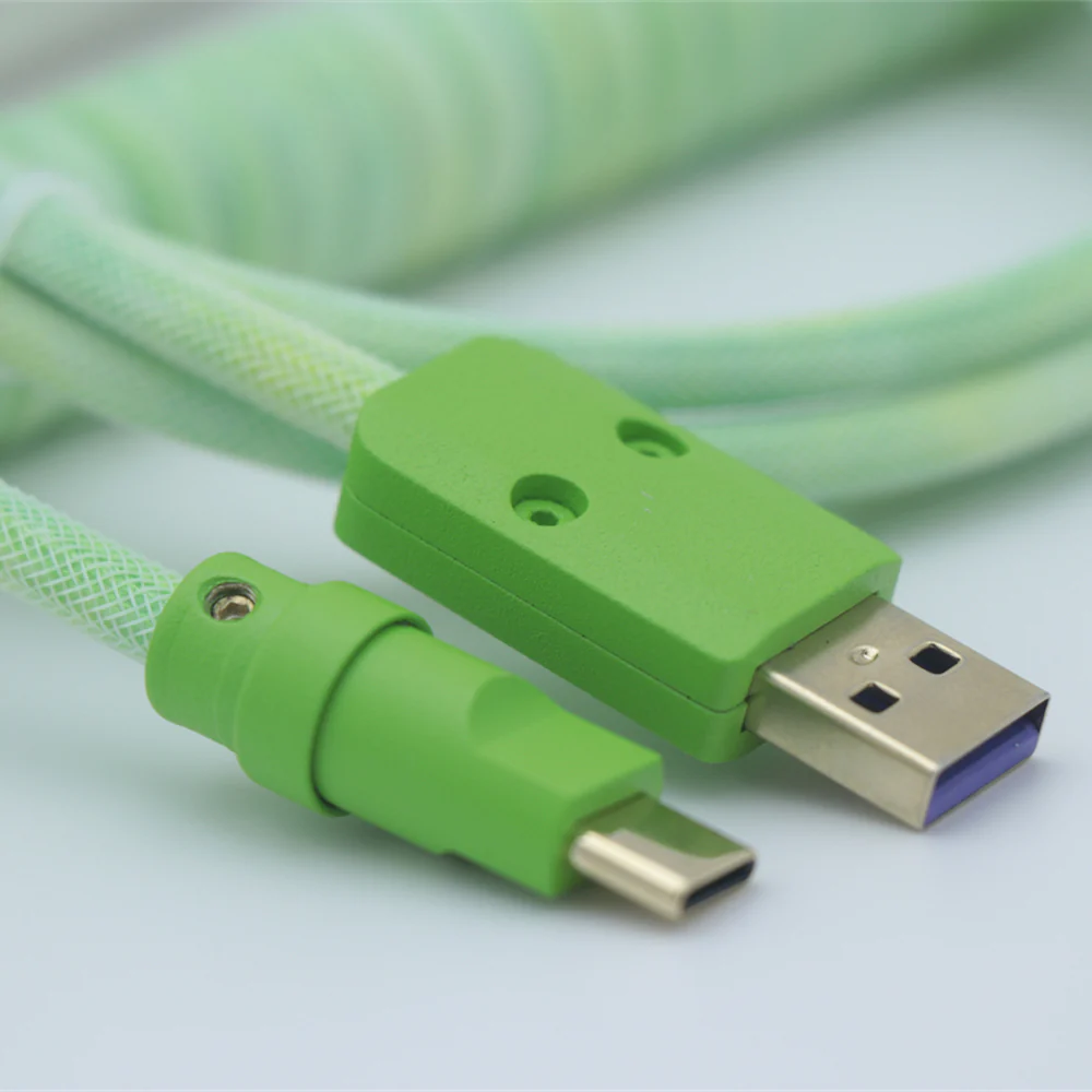 YUNZII Custom Coiled Aviator USB Cable Cord- Lemongrass - Image 6