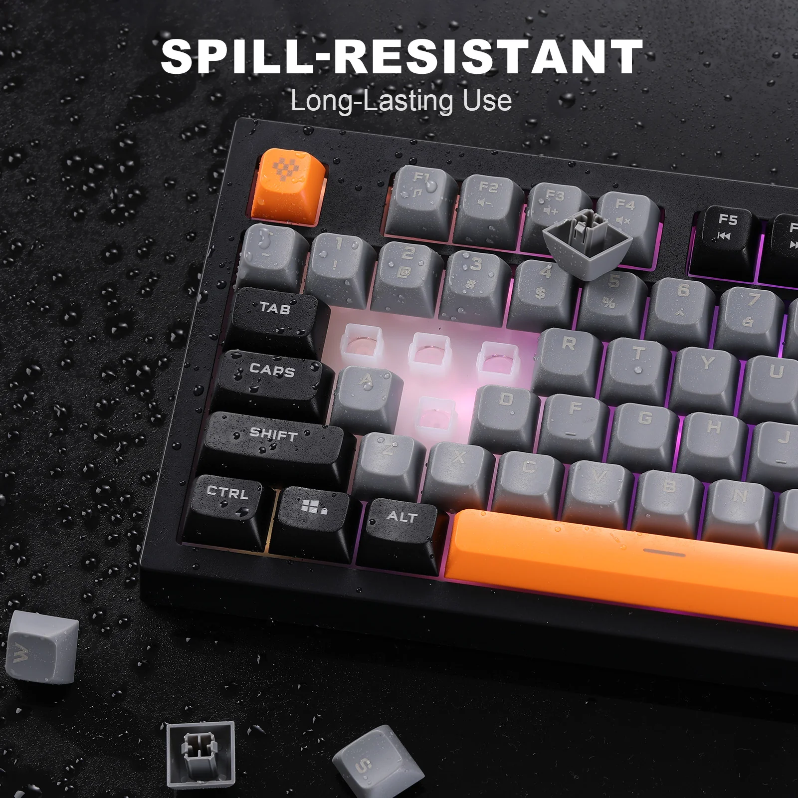 YUNZII D98 Black Wired RGB Membrane Keyboard - Image 11