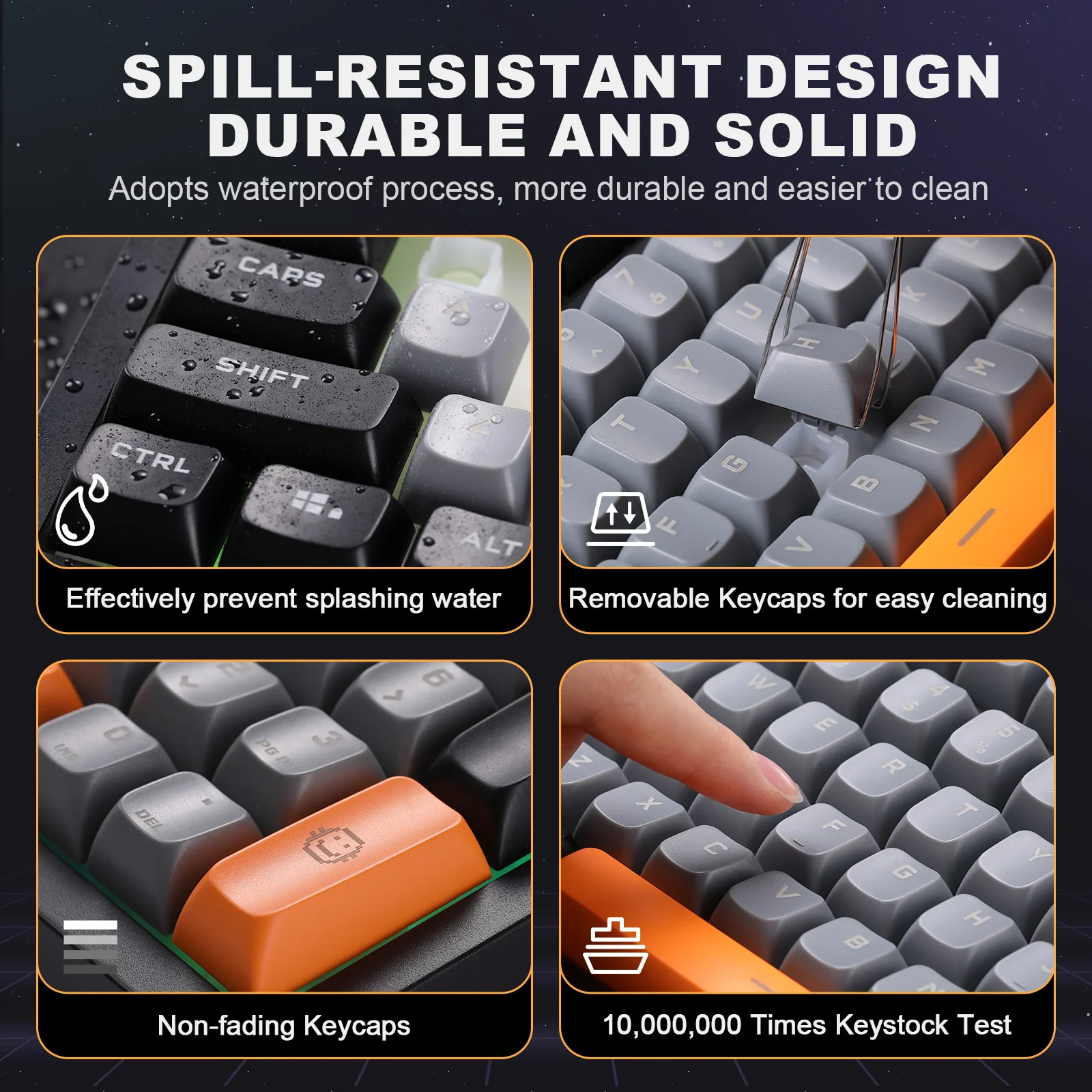YUNZII D98 Black Wired RGB Membrane Keyboard - Image 6