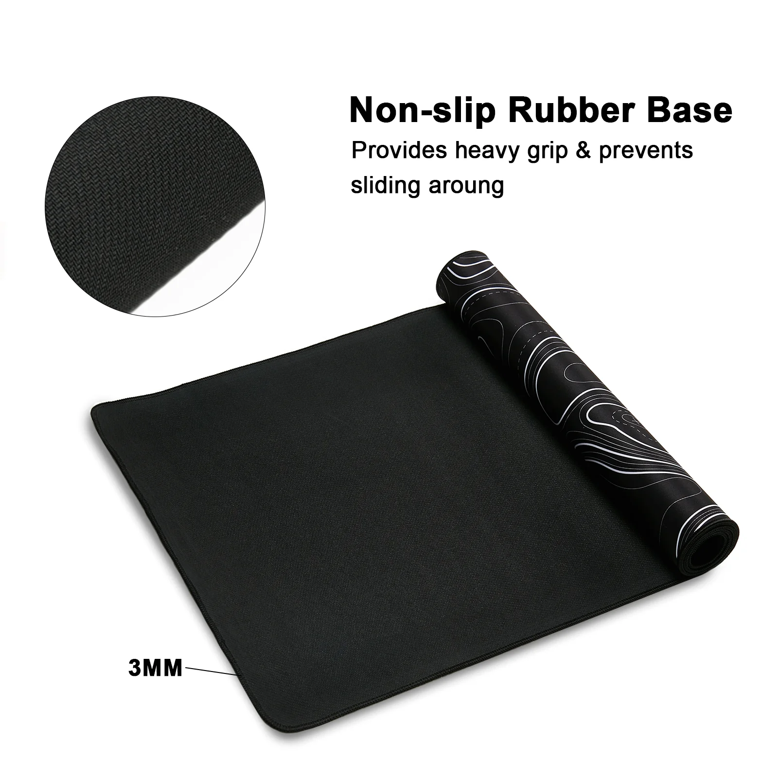 YUNZII Desk Pad Mouse Mat - Black Line - Image 5