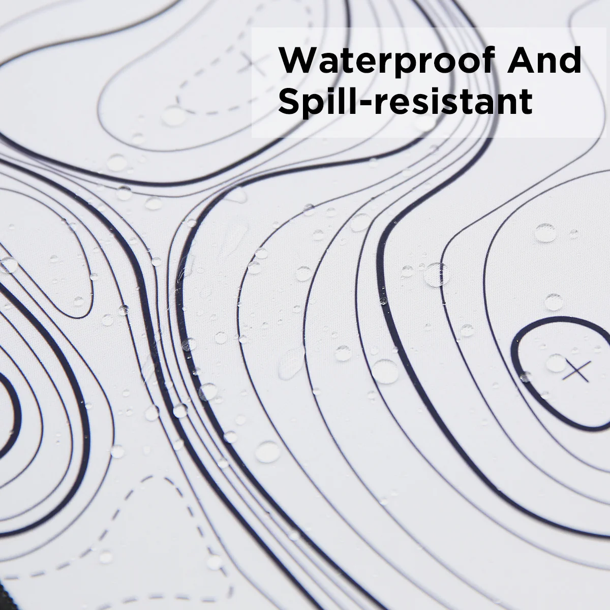 YUNZII Desk Pad Mouse Mat - White Topographic - Image 6
