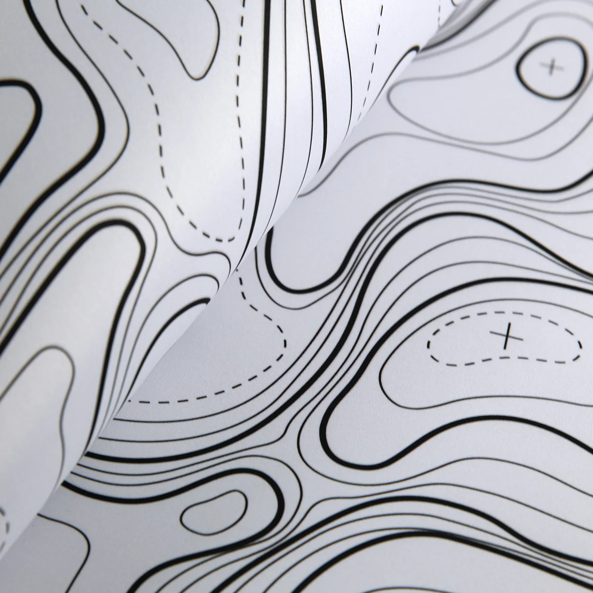 YUNZII Desk Pad Mouse Mat - White Topographic - Image 9