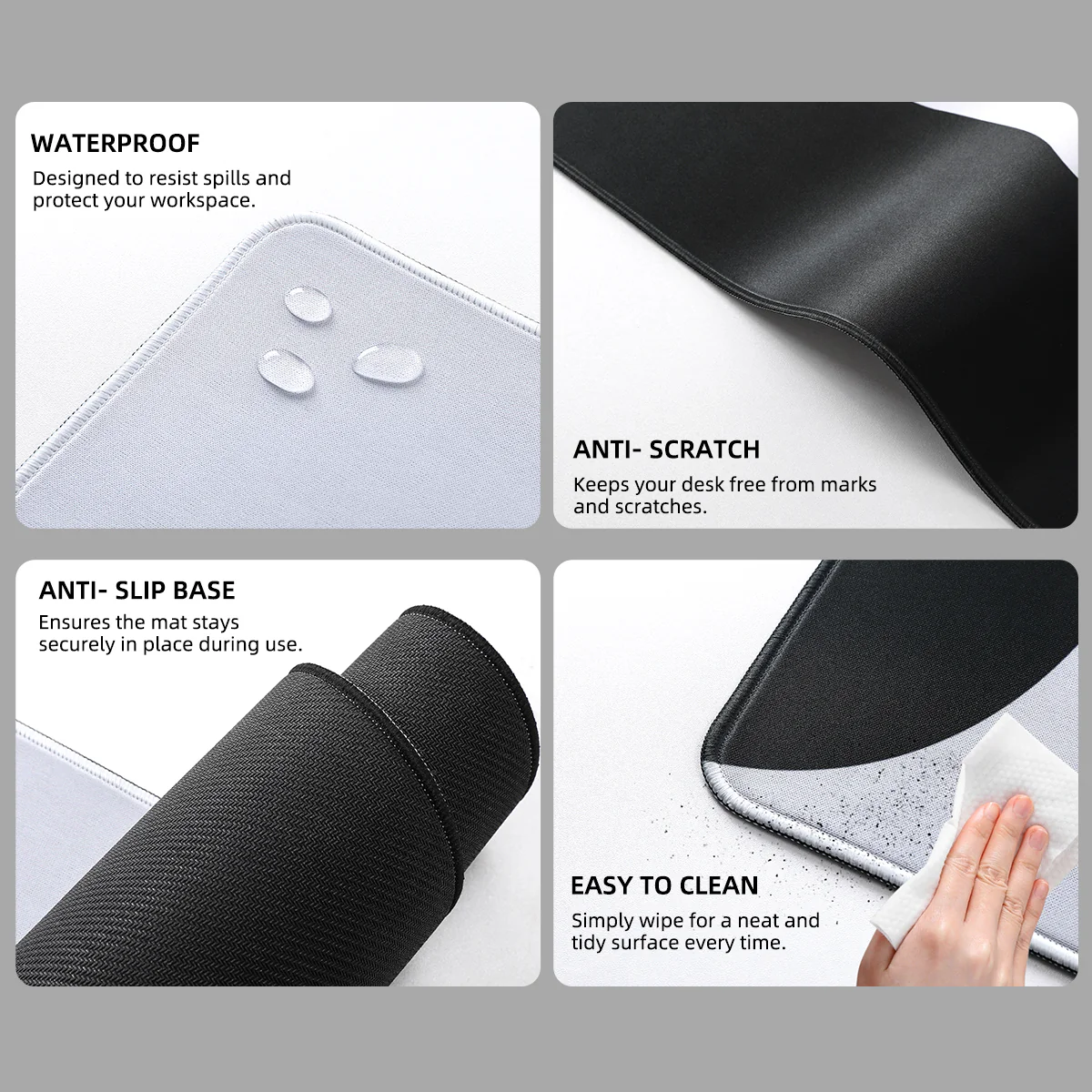 YUNZII Hug White Cat Mouse Pad Desk Mat - Image 6