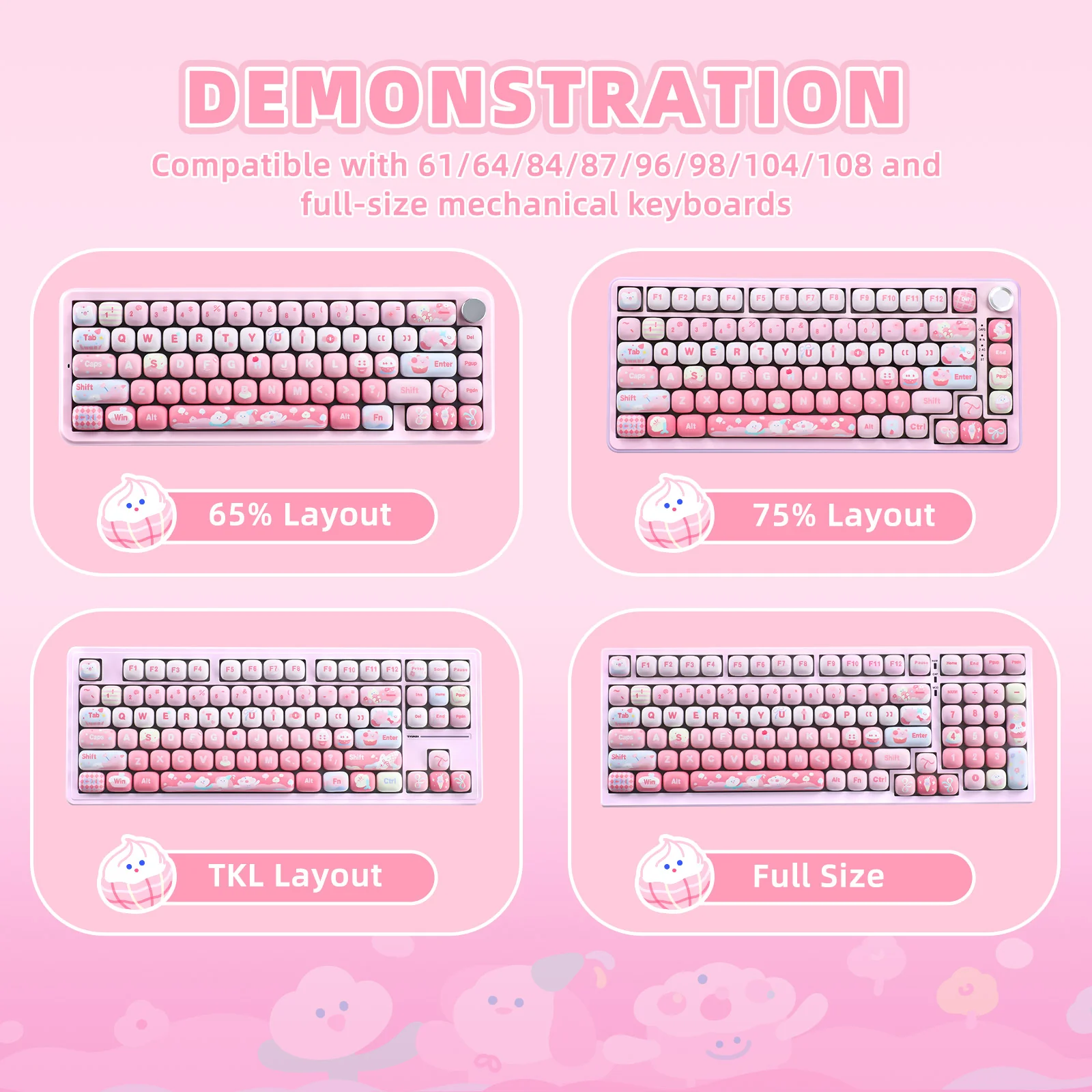 YUNZII Ice Cream MOG Profile Keycap Set - Image 5