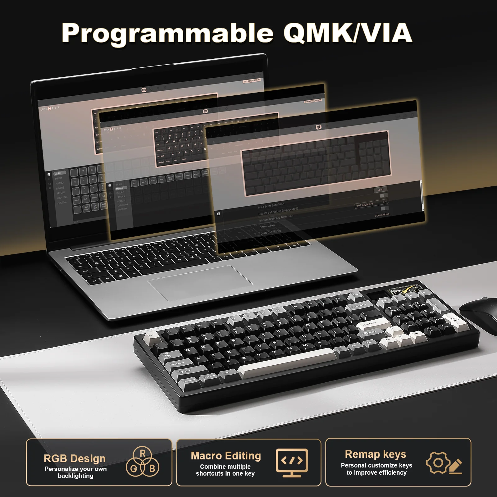 YUNZII IF99 QMK/VIA Full Size LCD Mechanical Keyboard - Image 8