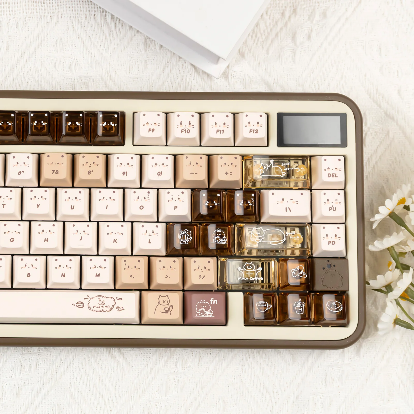 YUNZII Jelly Coffee Kitten Cherry Profile Keycap Set - Image 11