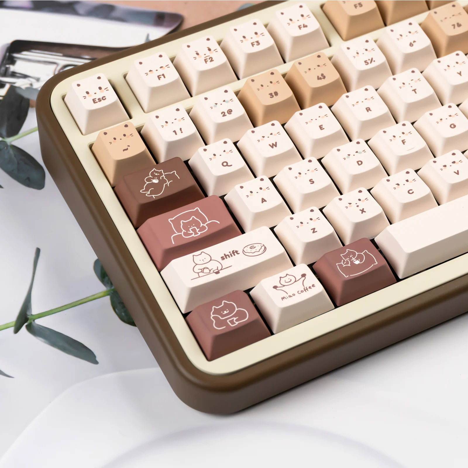 YUNZII Jelly Coffee Kitten Cherry Profile Keycap Set - Image 12