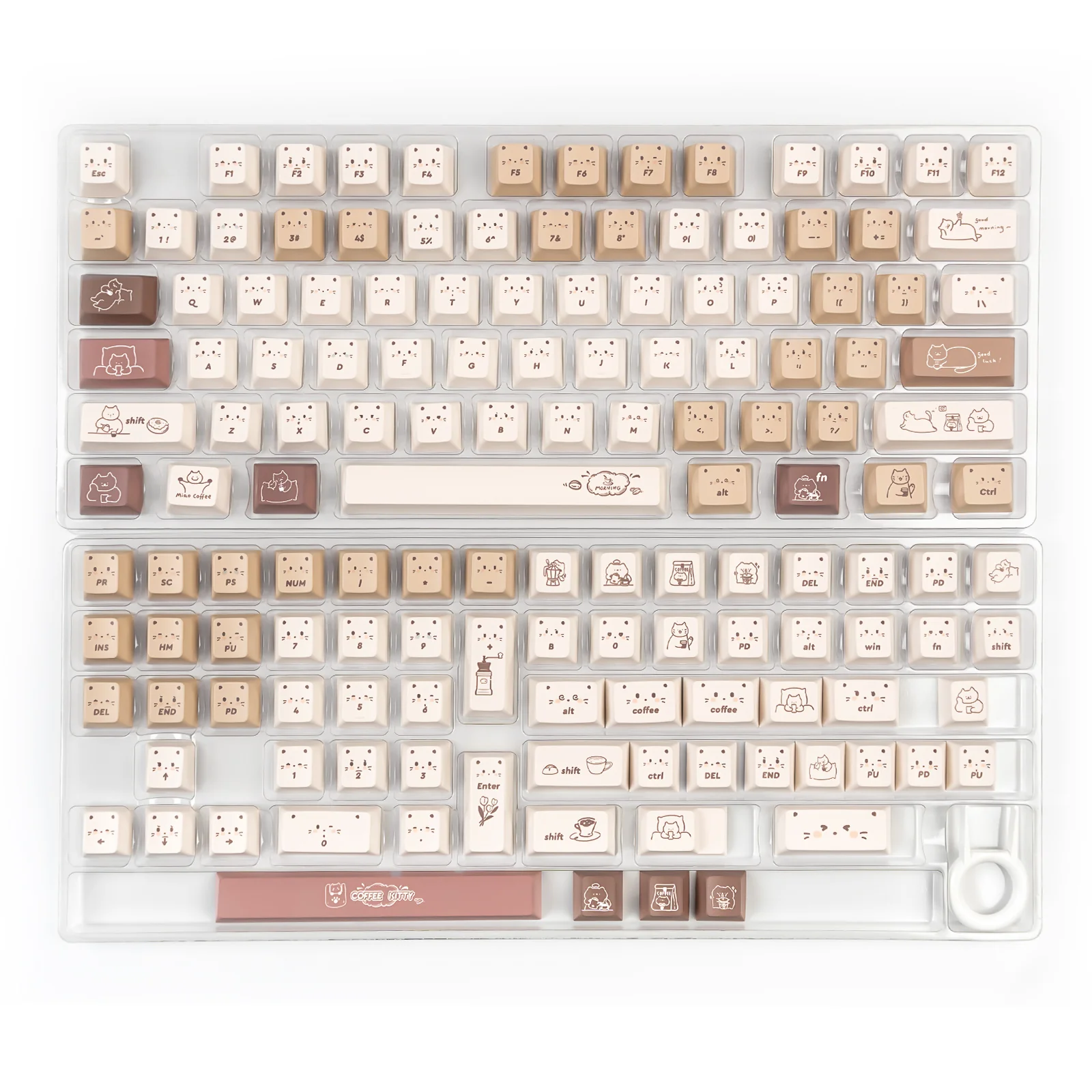 YUNZII Jelly Coffee Kitten Cherry Profile Keycap Set - Image 14