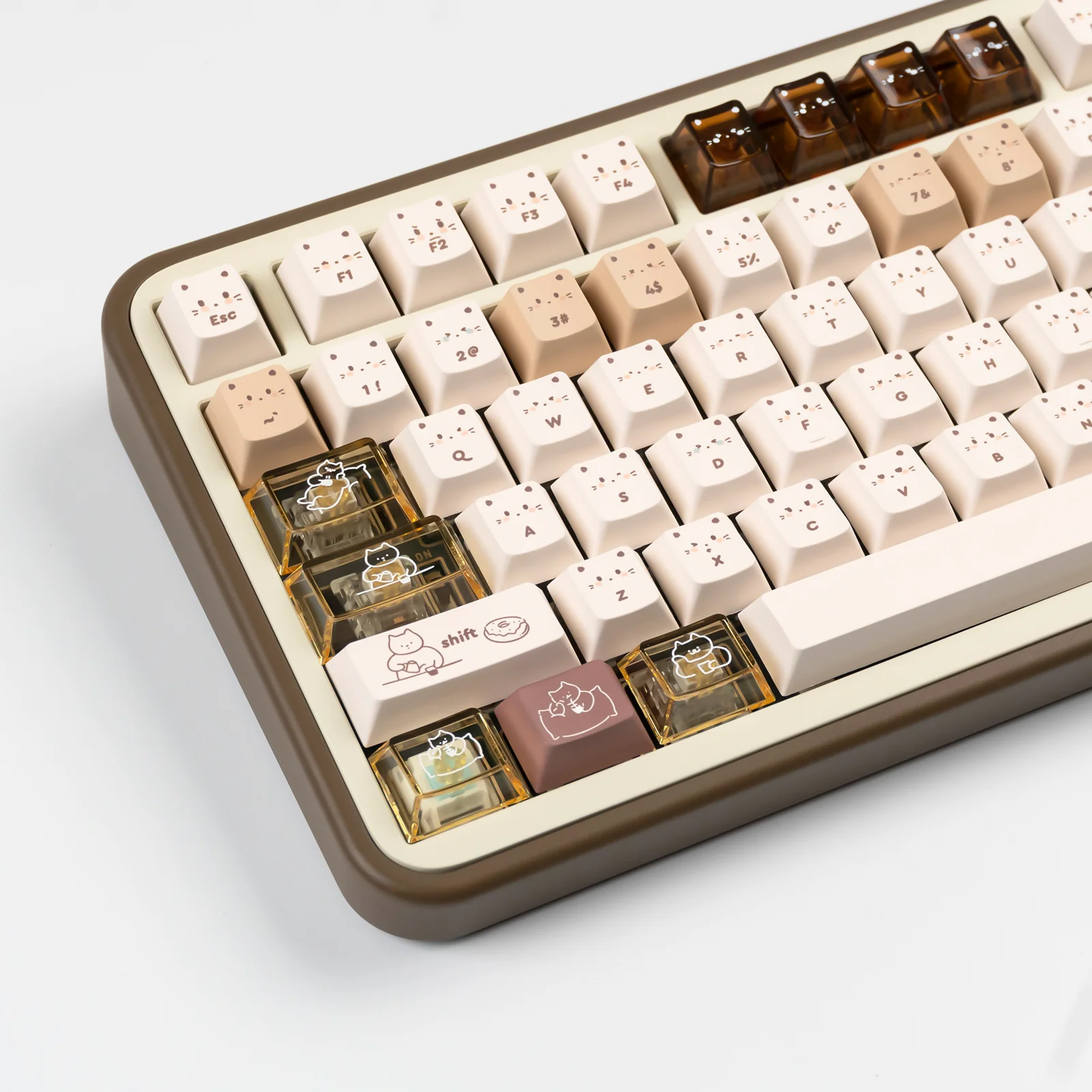 YUNZII Jelly Coffee Kitten Cherry Profile Keycap Set - Image 3