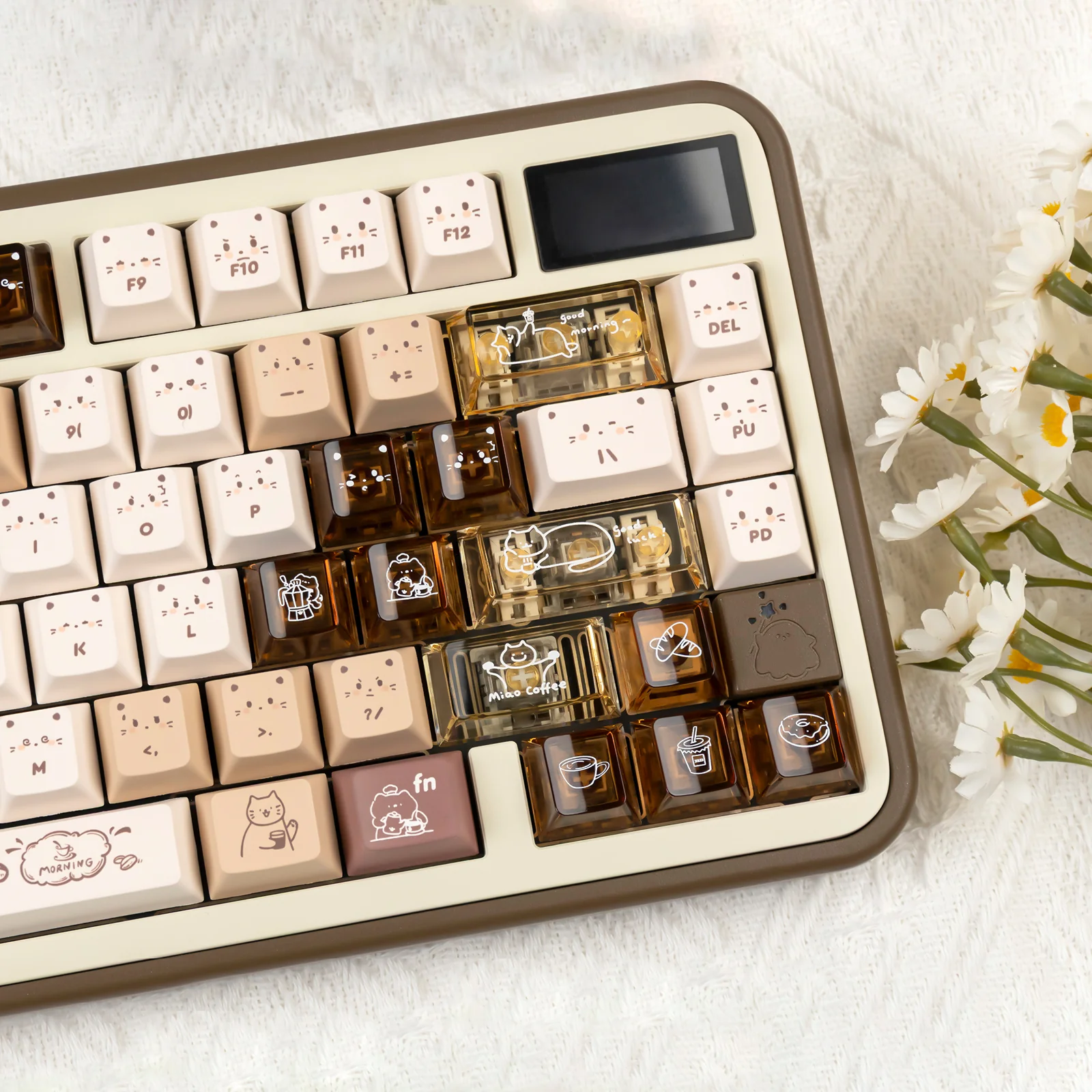 YUNZII Jelly Coffee Kitten Cherry Profile Keycap Set - Image 7